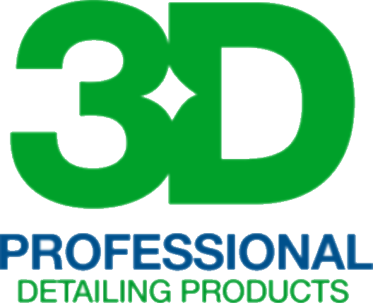3D graphic with the words '3D PROFESSIONAL DETAILING PRODUCTS' in green, blue, and red text.