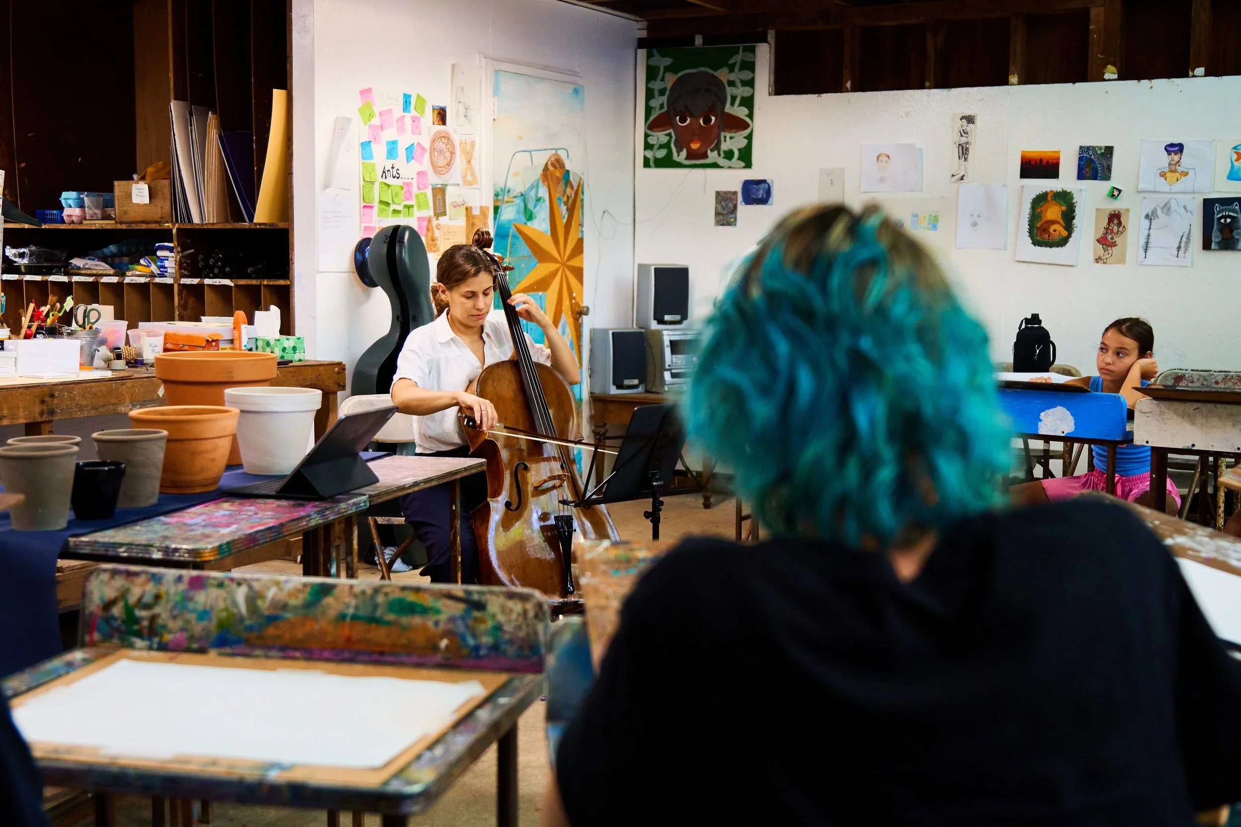 Play Out workshop for art department students at USDAN Summer Camp for the Arts. Photo by Terryl Whitaker