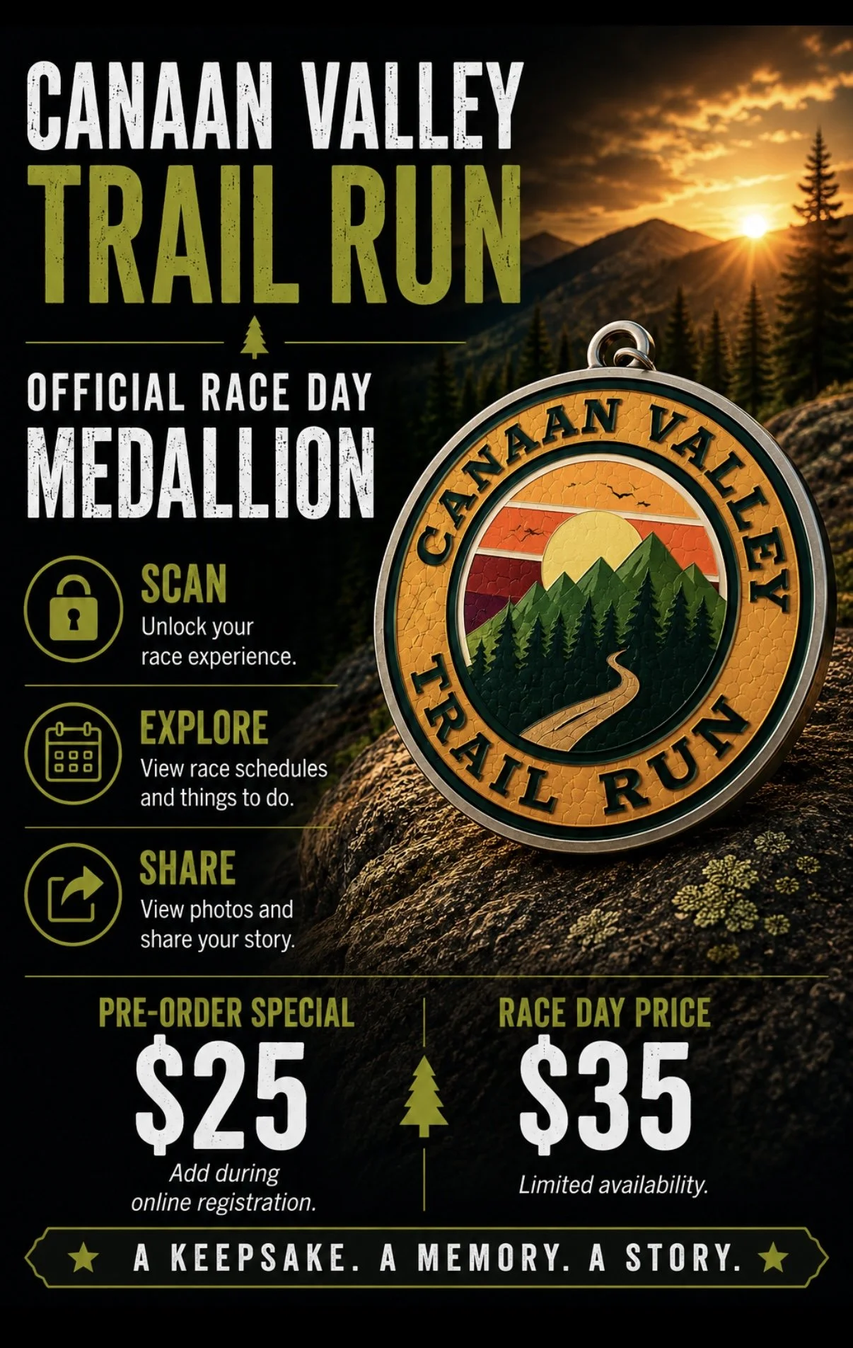 Canaan Valley Trail Run Race Day Medal