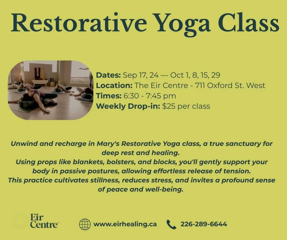 Unwind and recharge in Mary's Restorative Yoga class, a true sanctuary for deep rest and healing