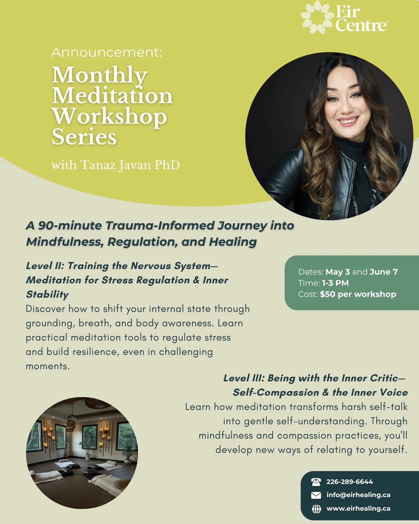 Join us this Sunday, May 3 for our Monthly Meditation Workshop!🧘