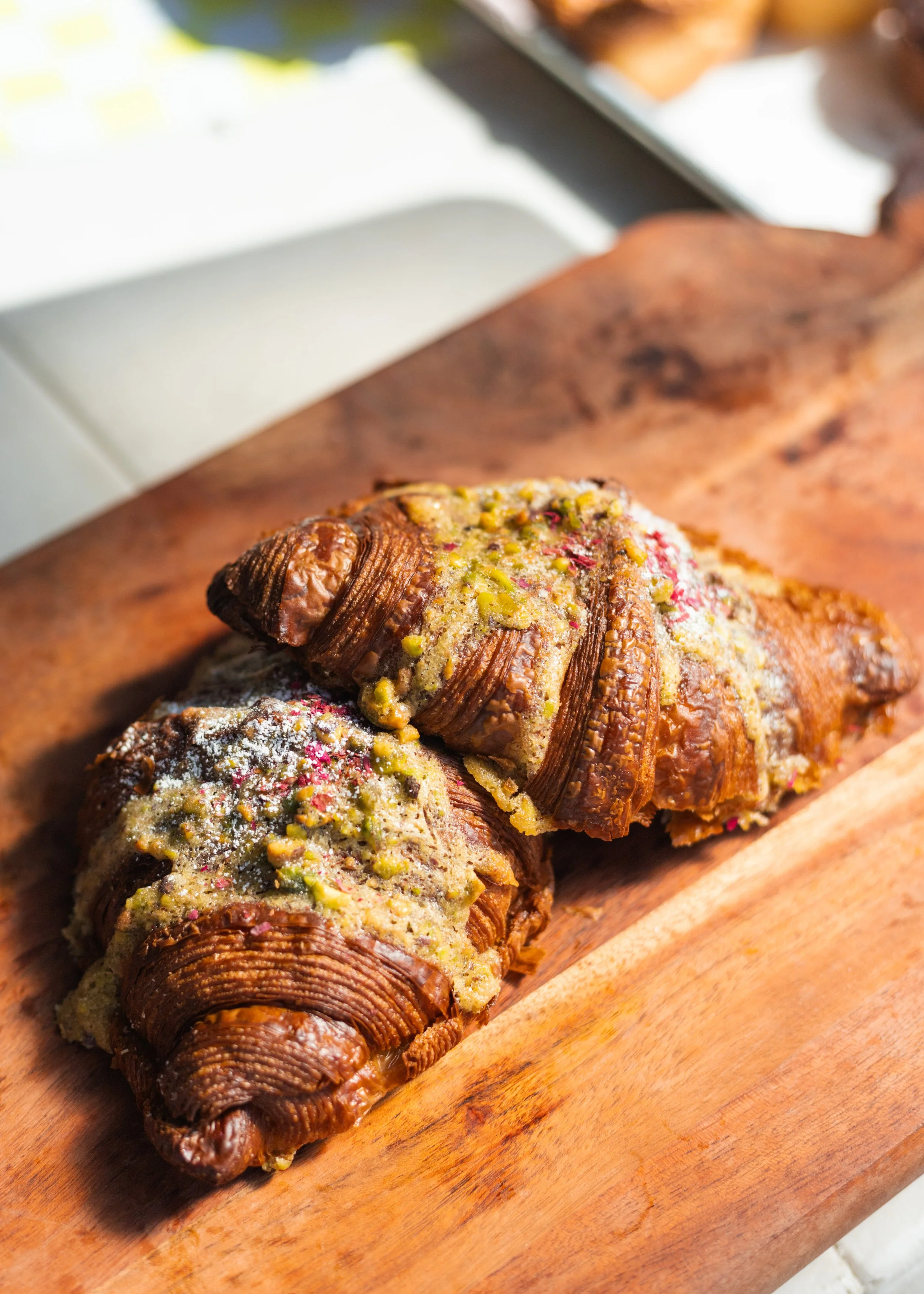 Double baked Rose Pistachio Croissant