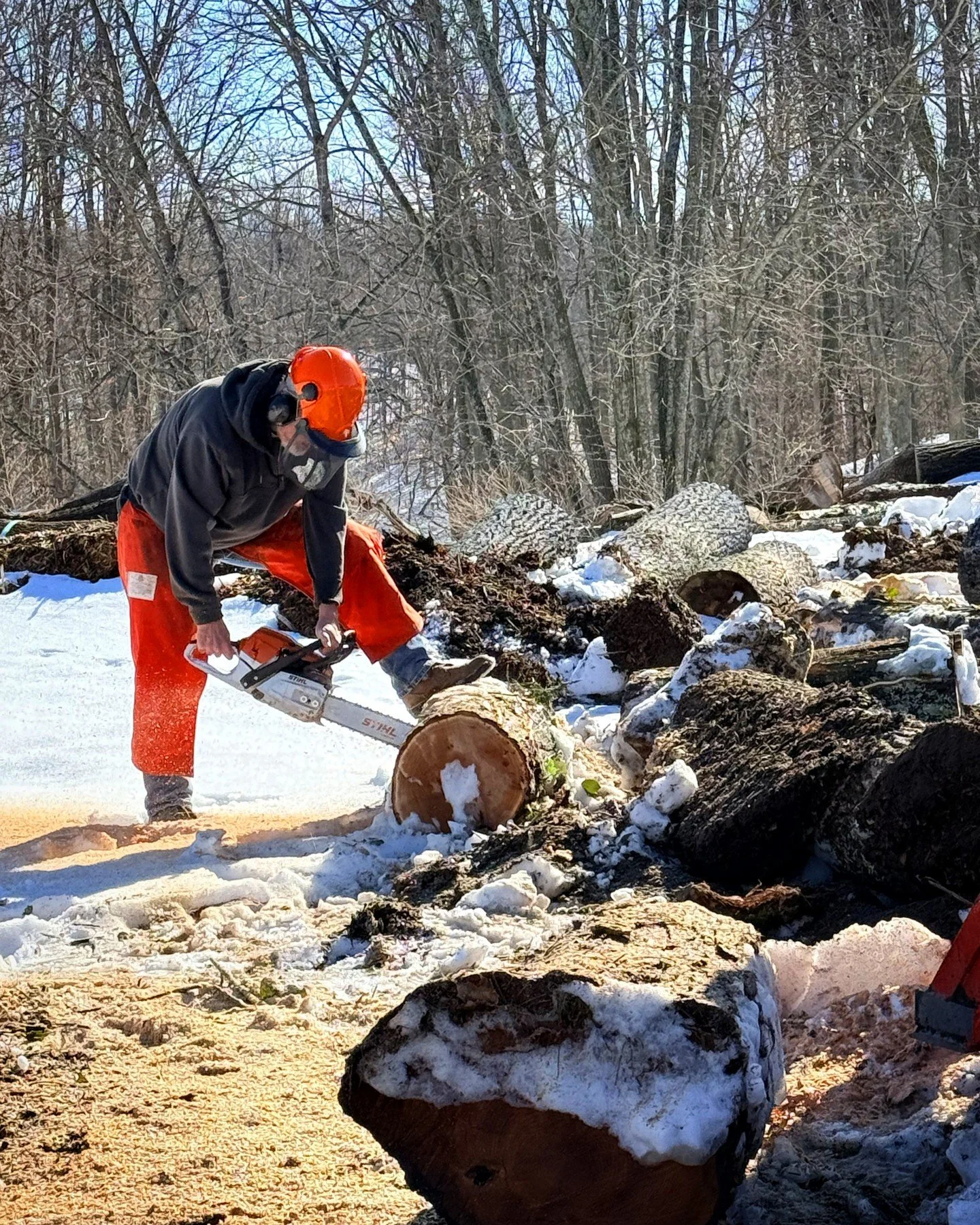 Out in the snow, keeping the fire going. ❄️🪵

Days like these are part of life at the farm in Suttons Bay &mdash; tending to the land, preparing for guests, and embracing whatever the season brings.

We&rsquo;re ready to welcome you with a warm fire
