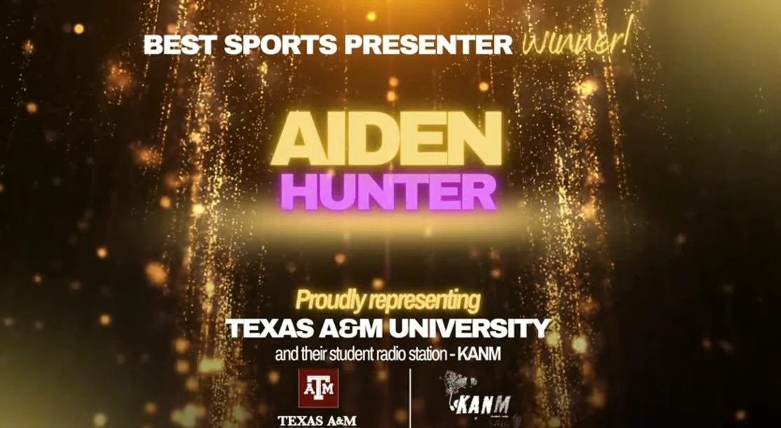 RELEASE: Texas A&amp;M Student Radio wins international award for Sports Broadcasting! 🏈
-&gt; isbc.co
KANM Sports is proud to announce that we are World Champions this year for Sports Broadcasting at the ISBC Awards! This is a worldwide competition