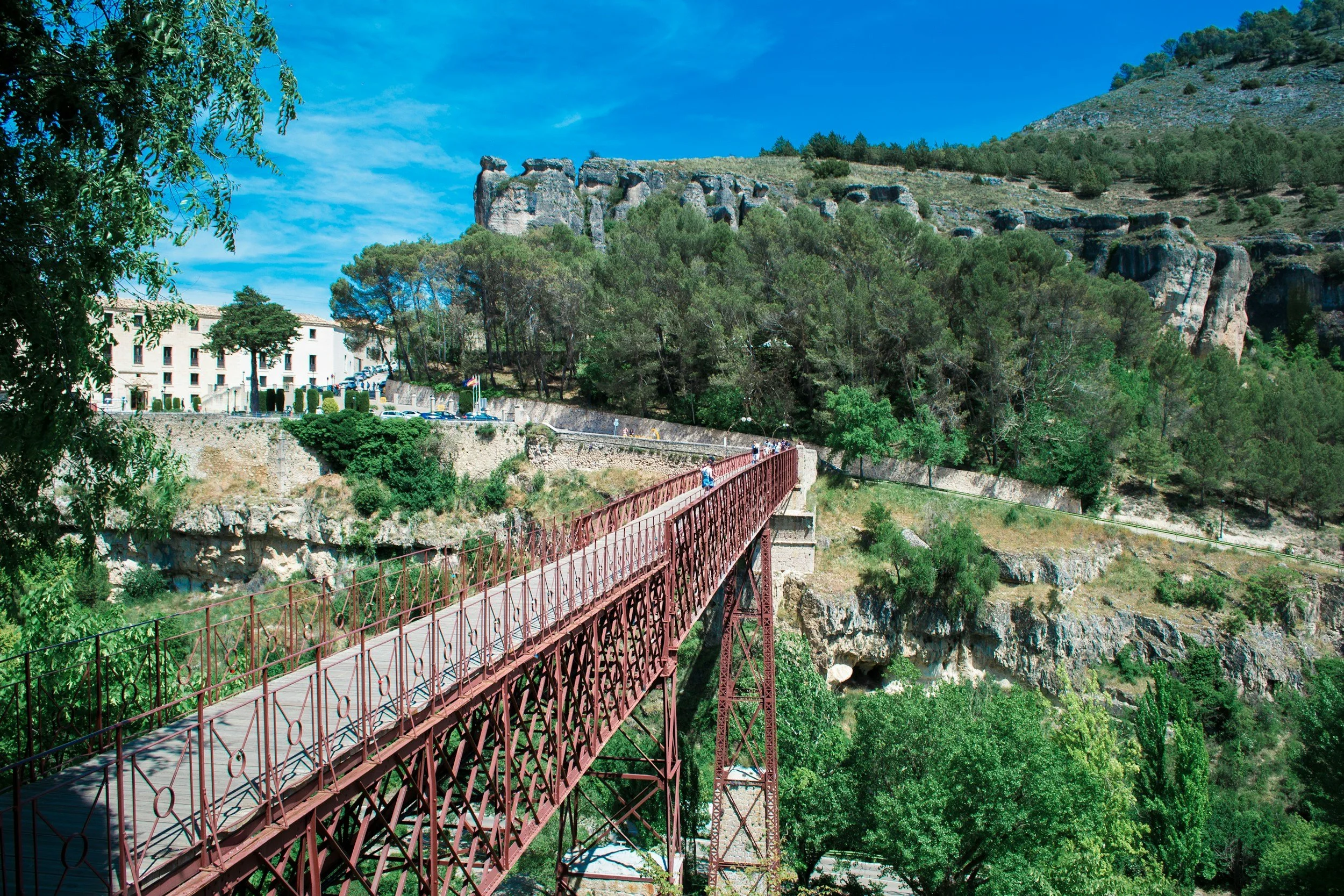 Railway bridge crossing a rocky landscape in Spain