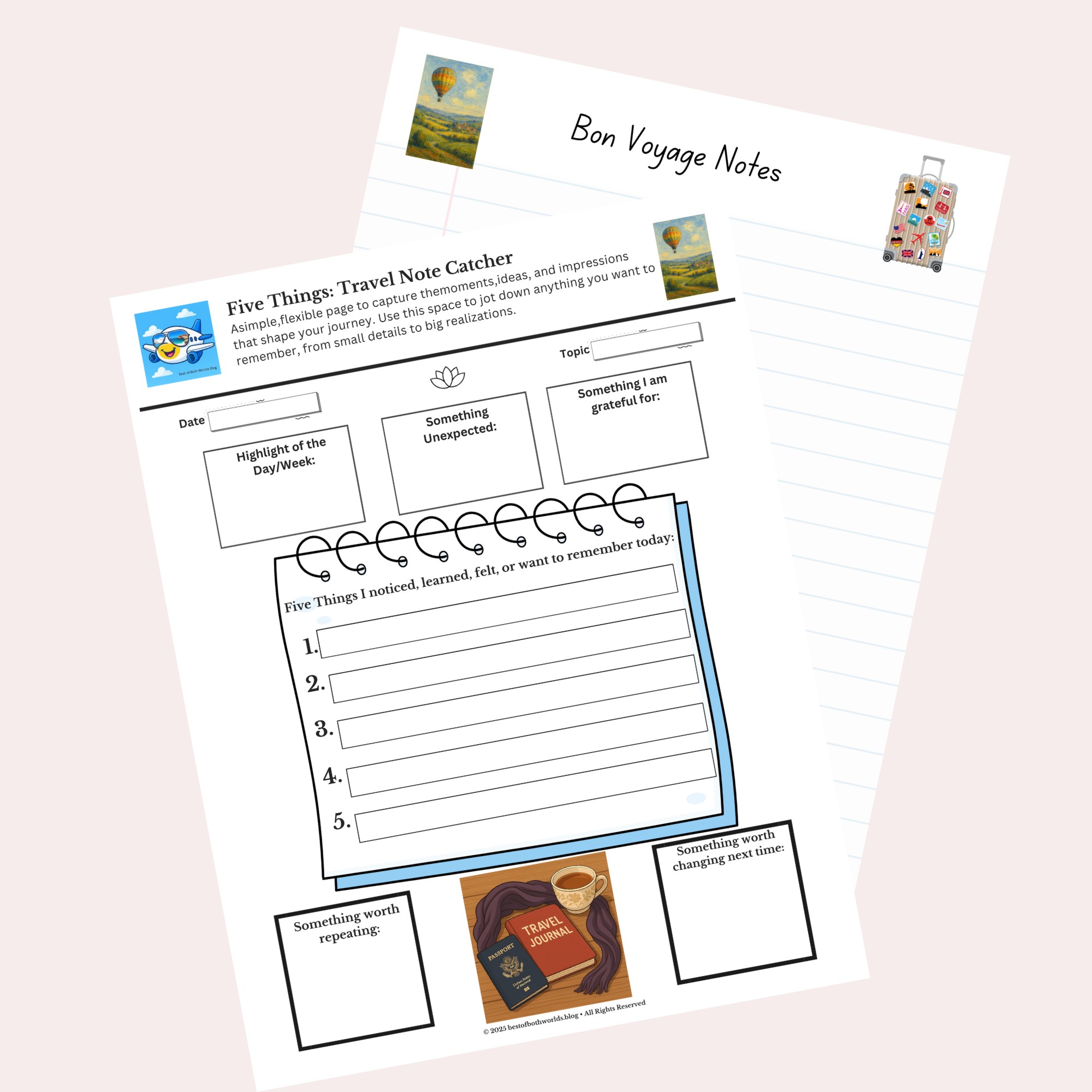 Five Things: Travel Note Catcher