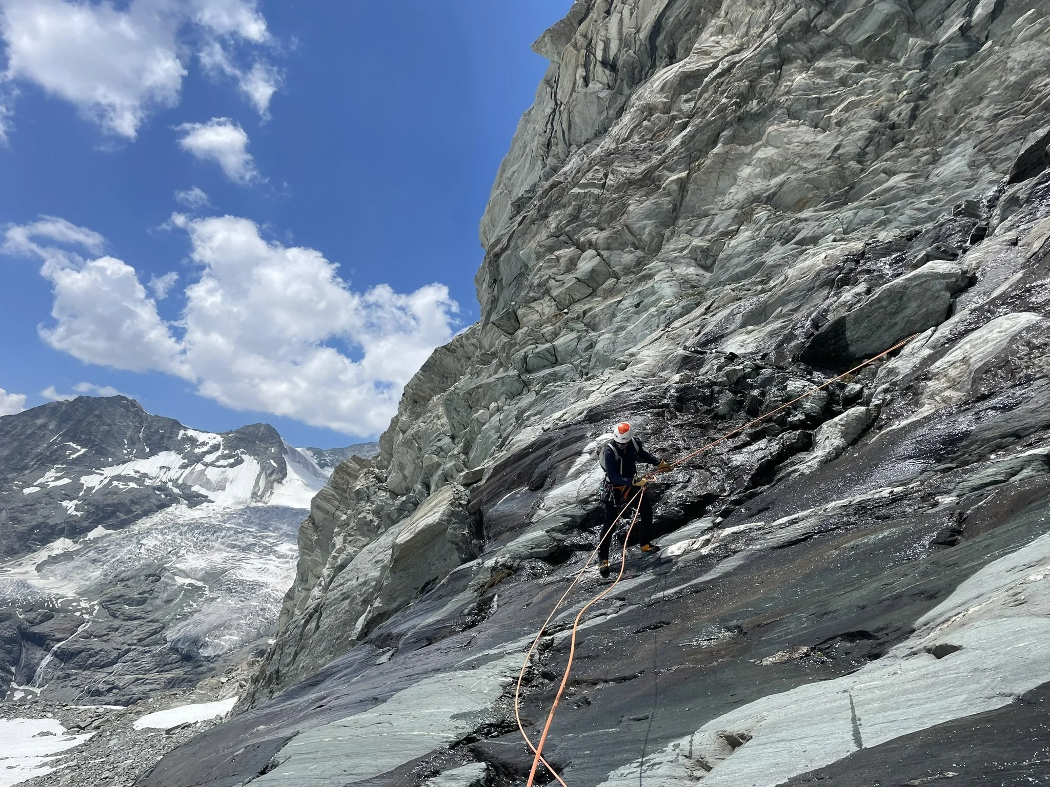 Rappelling down the Weisshorn