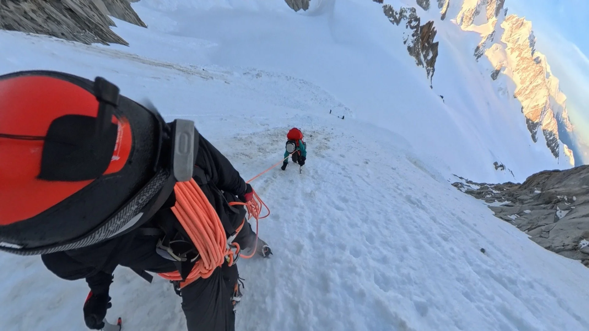 On the steeps of the Couloir de la Table (Aiguille du Tour)