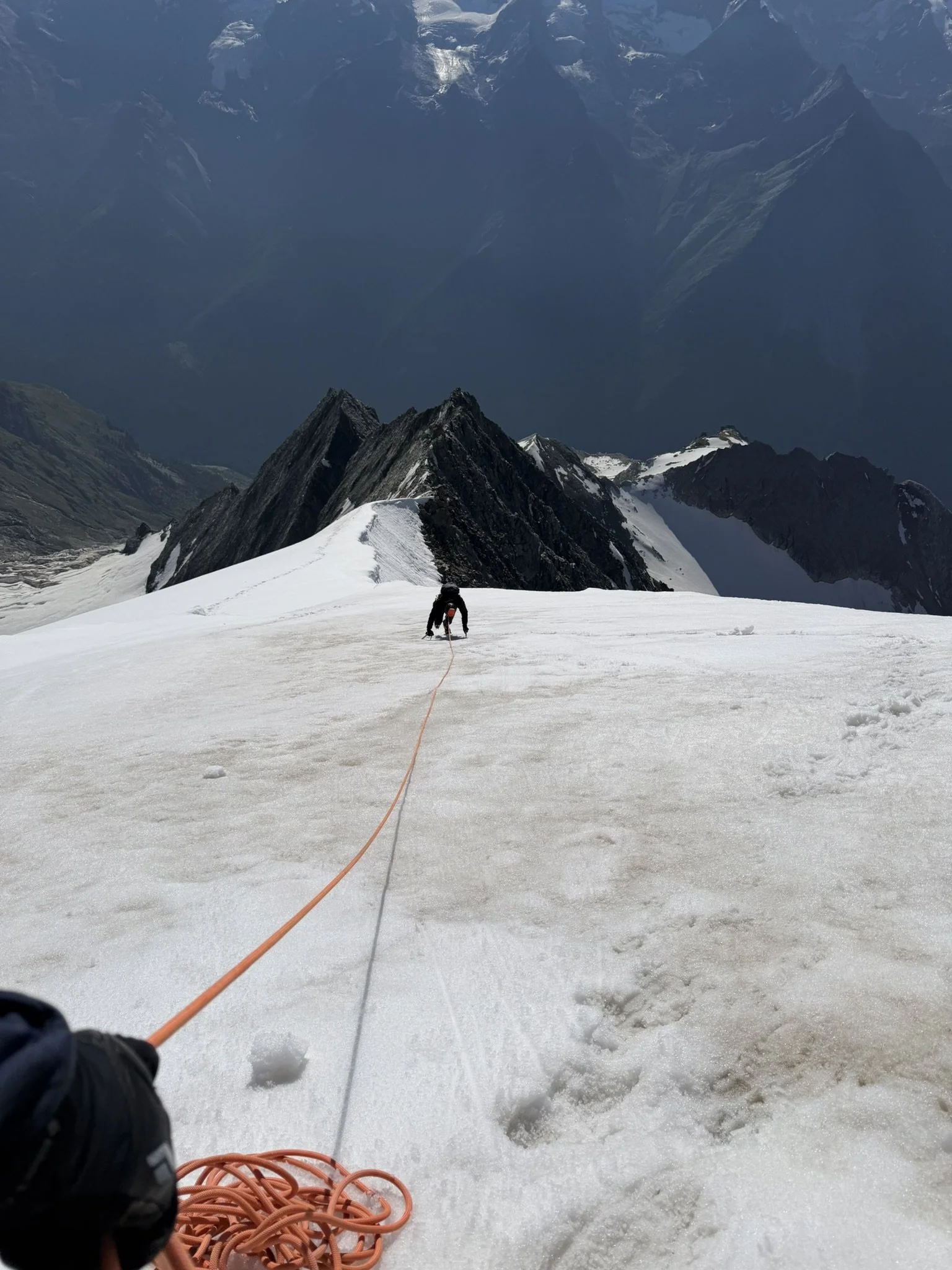 Weisshorn summit snow slopes
