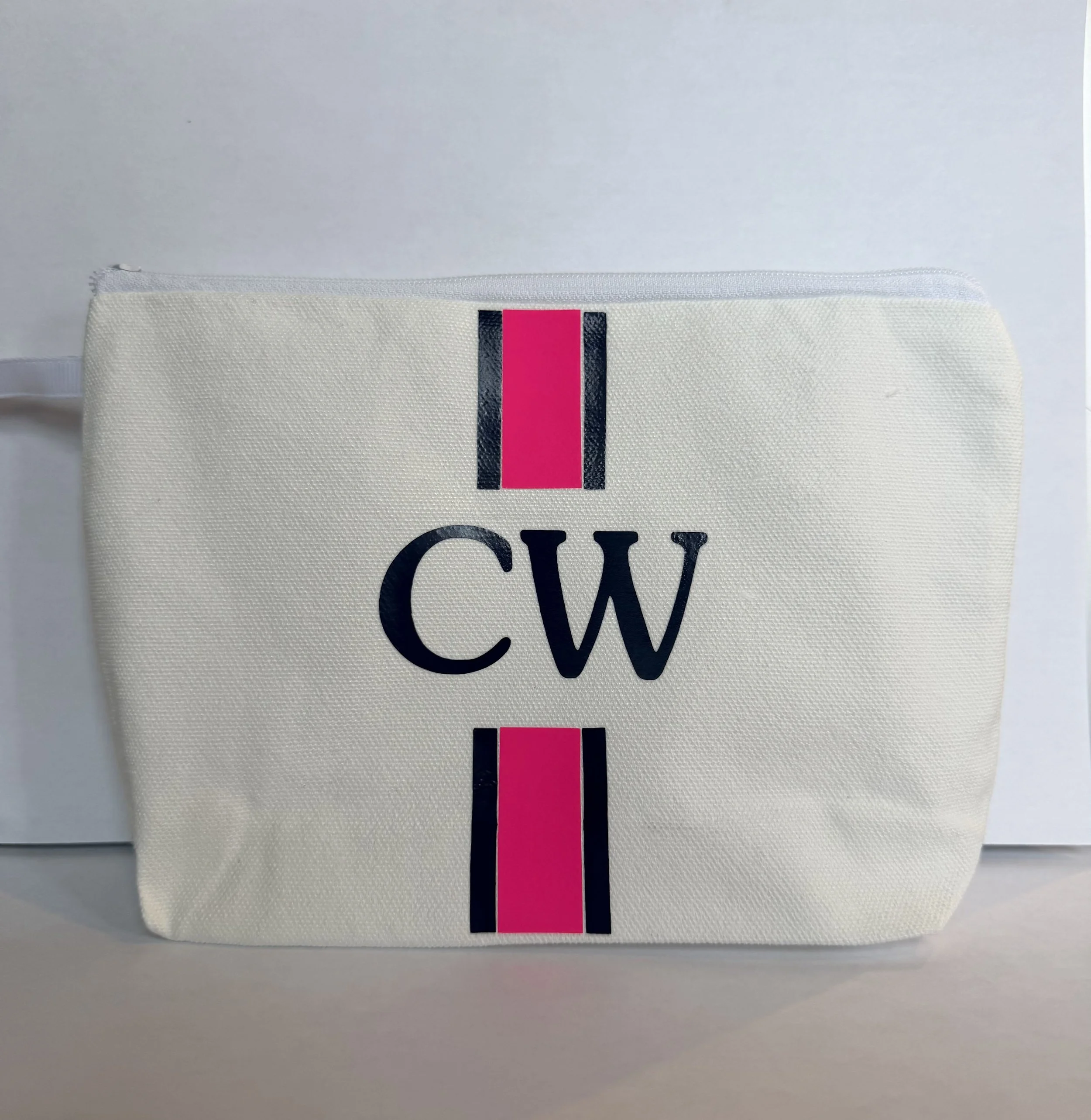 EVERYDAY CANVAS POUCH - STRIPED INITIALS