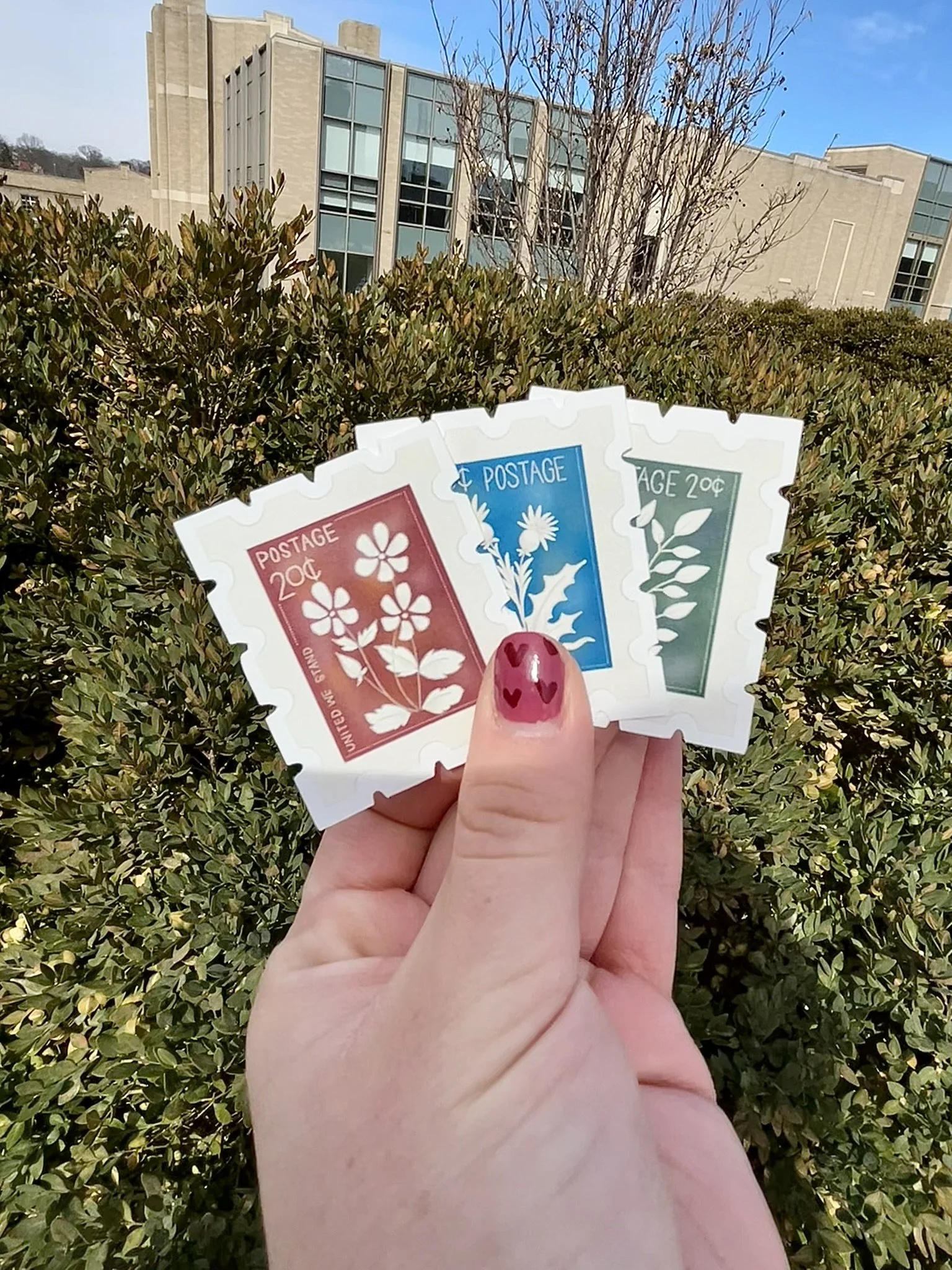 DEEP VINTAGE FLOWER STAMP STICKERS