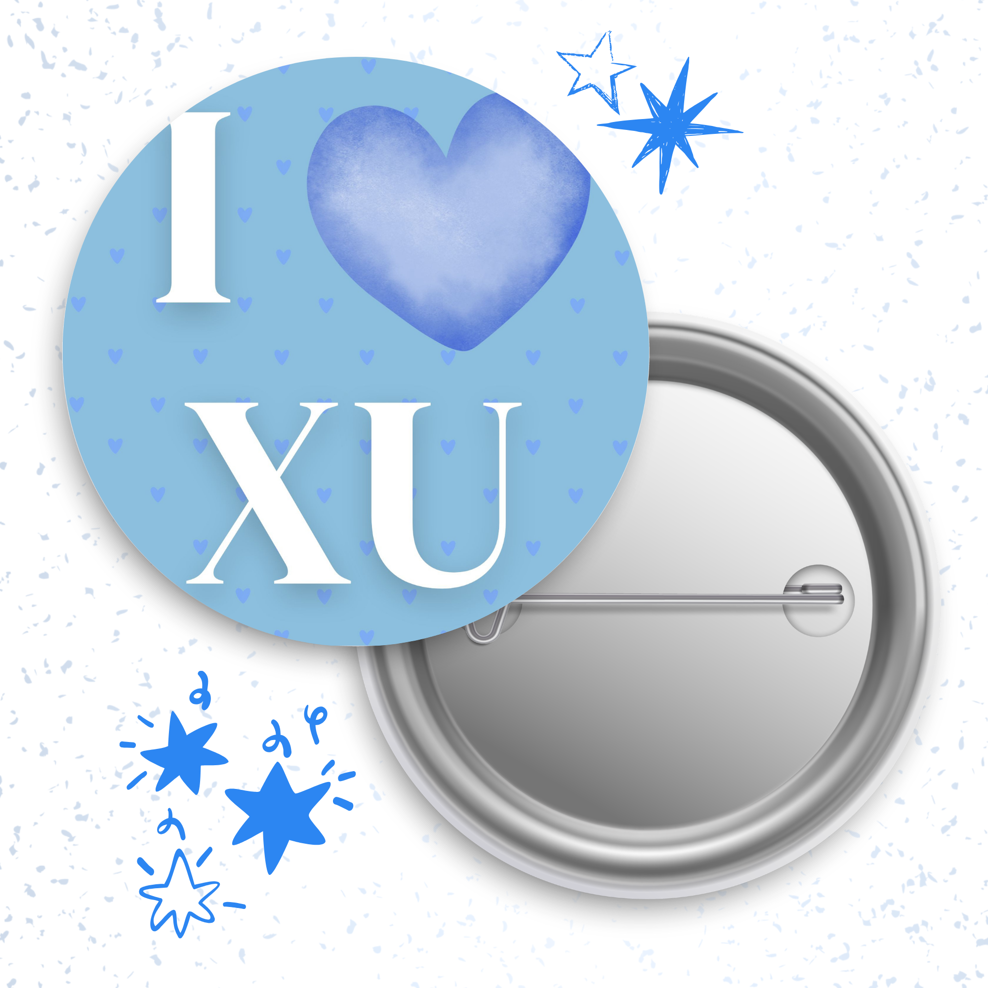I HEART XU BUTTON PIN