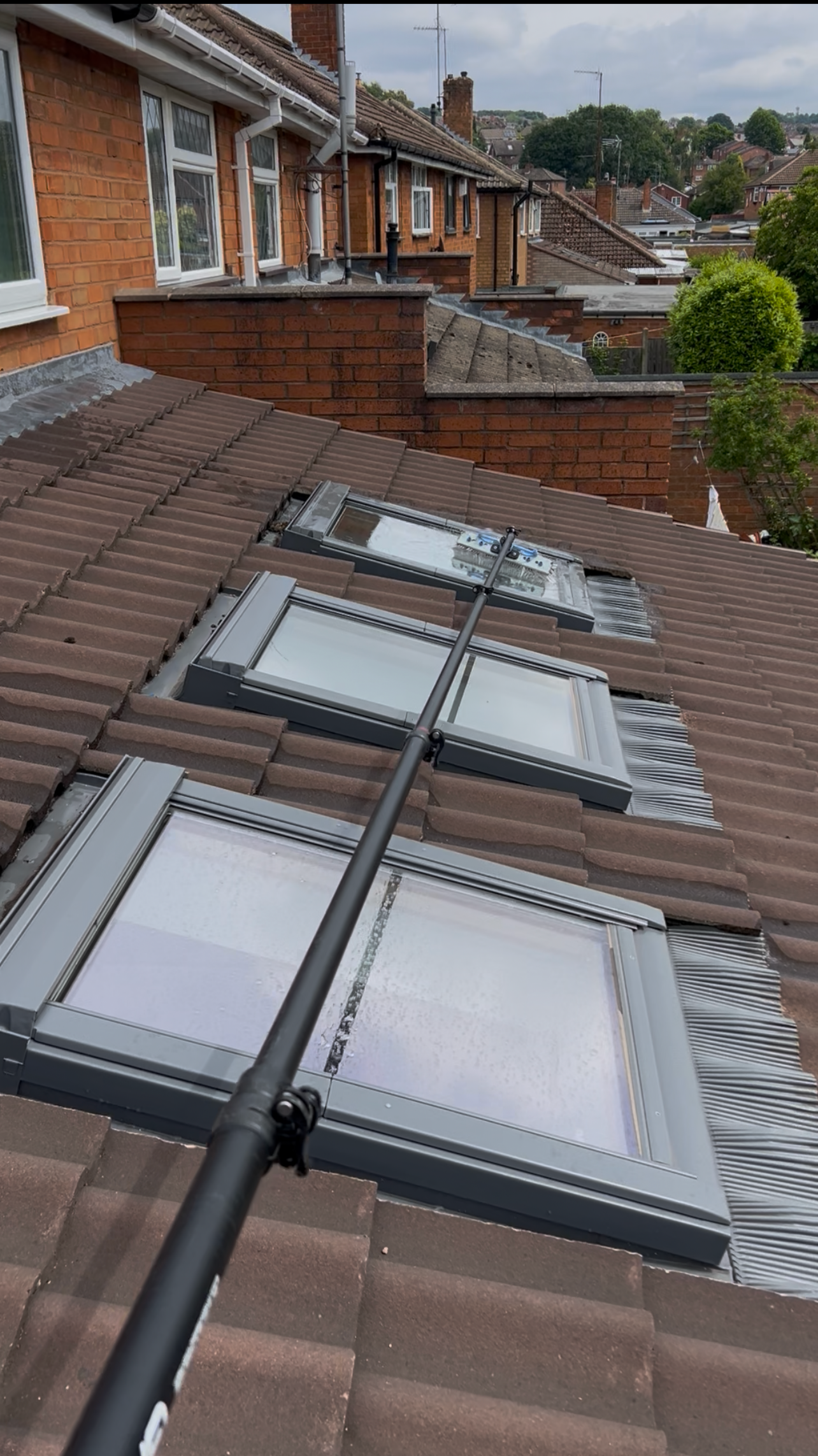 professional window cleaning in halesowen using a water-fed pole