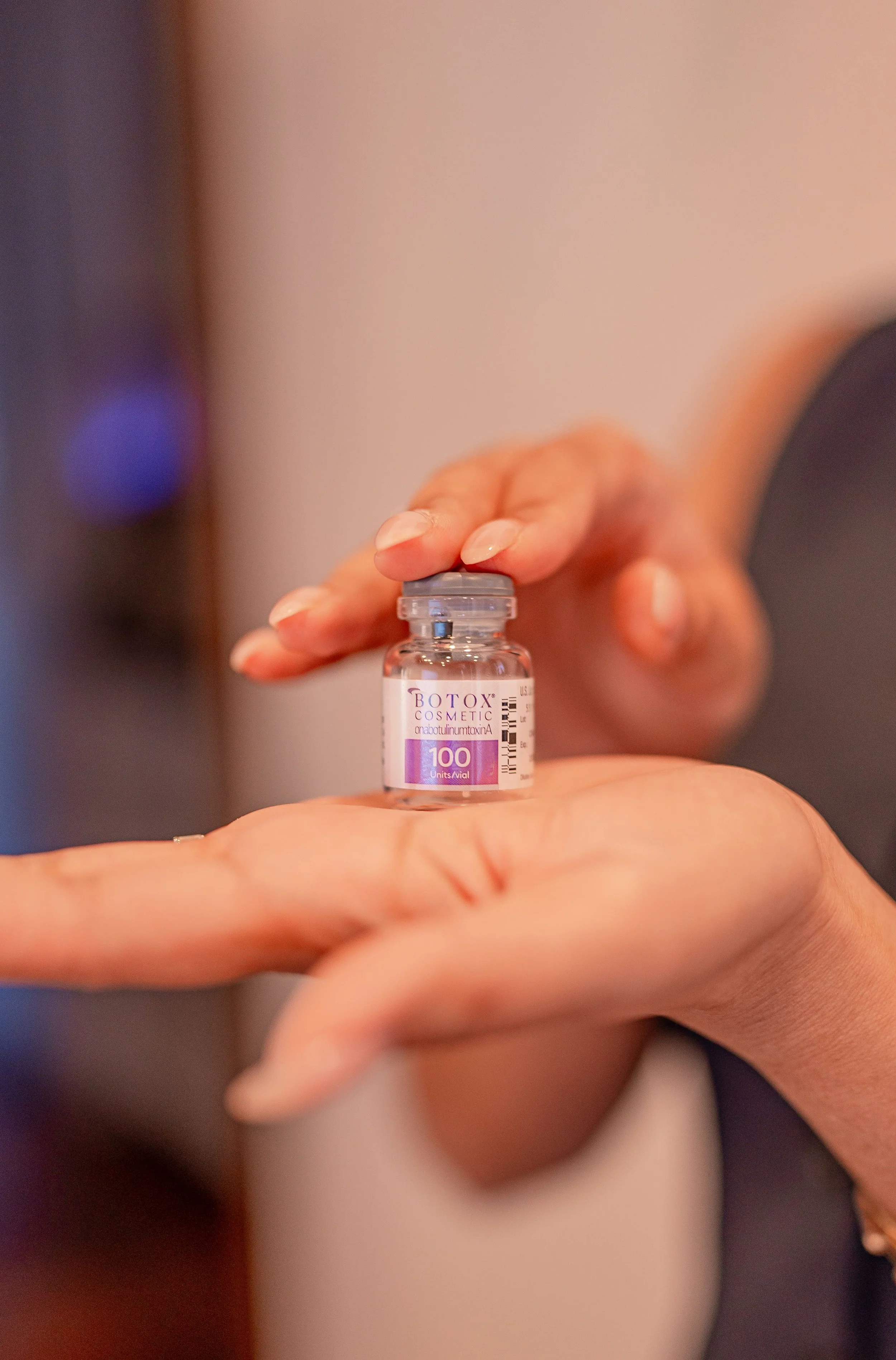 Botox Cosmetic vial used for wrinkle-relaxing treatments and to restore volume at Anyo Aesthetics.