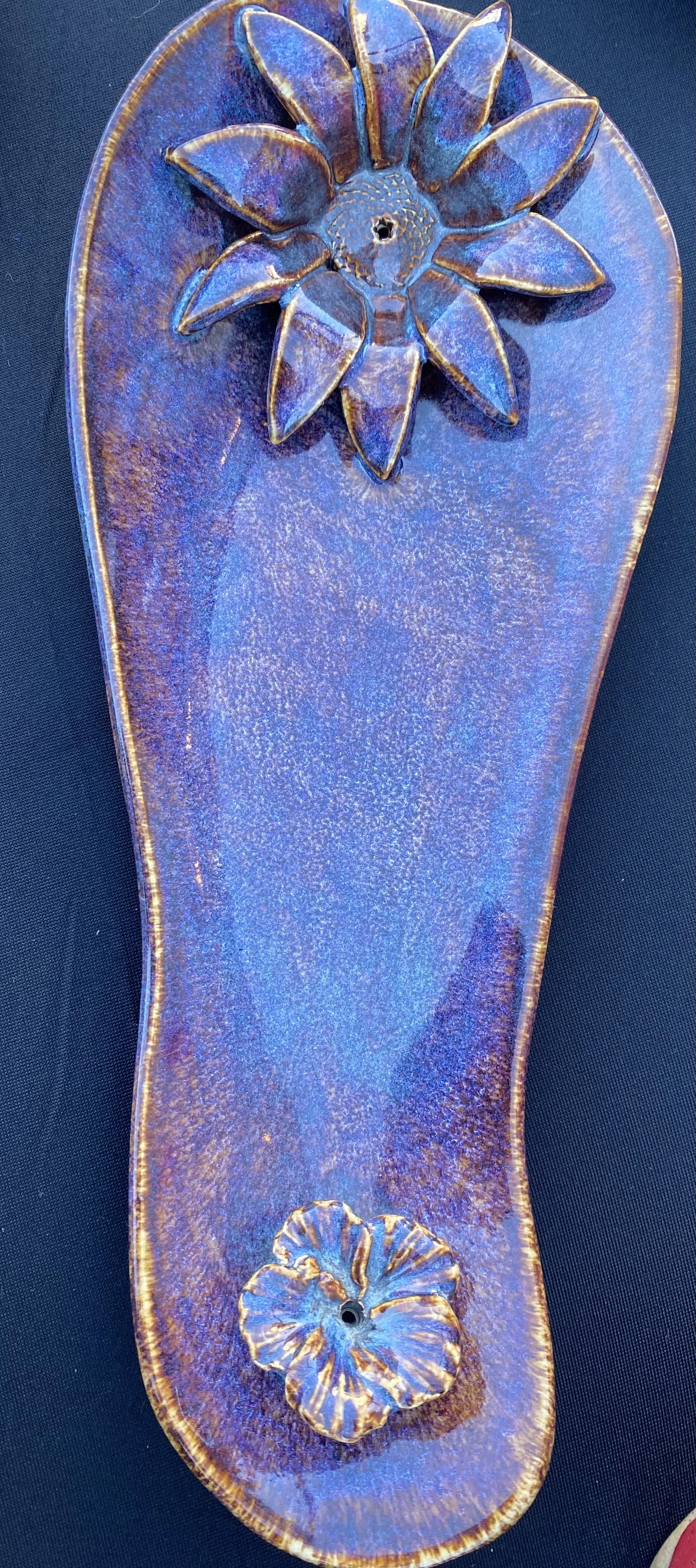 Purple floral incense burner