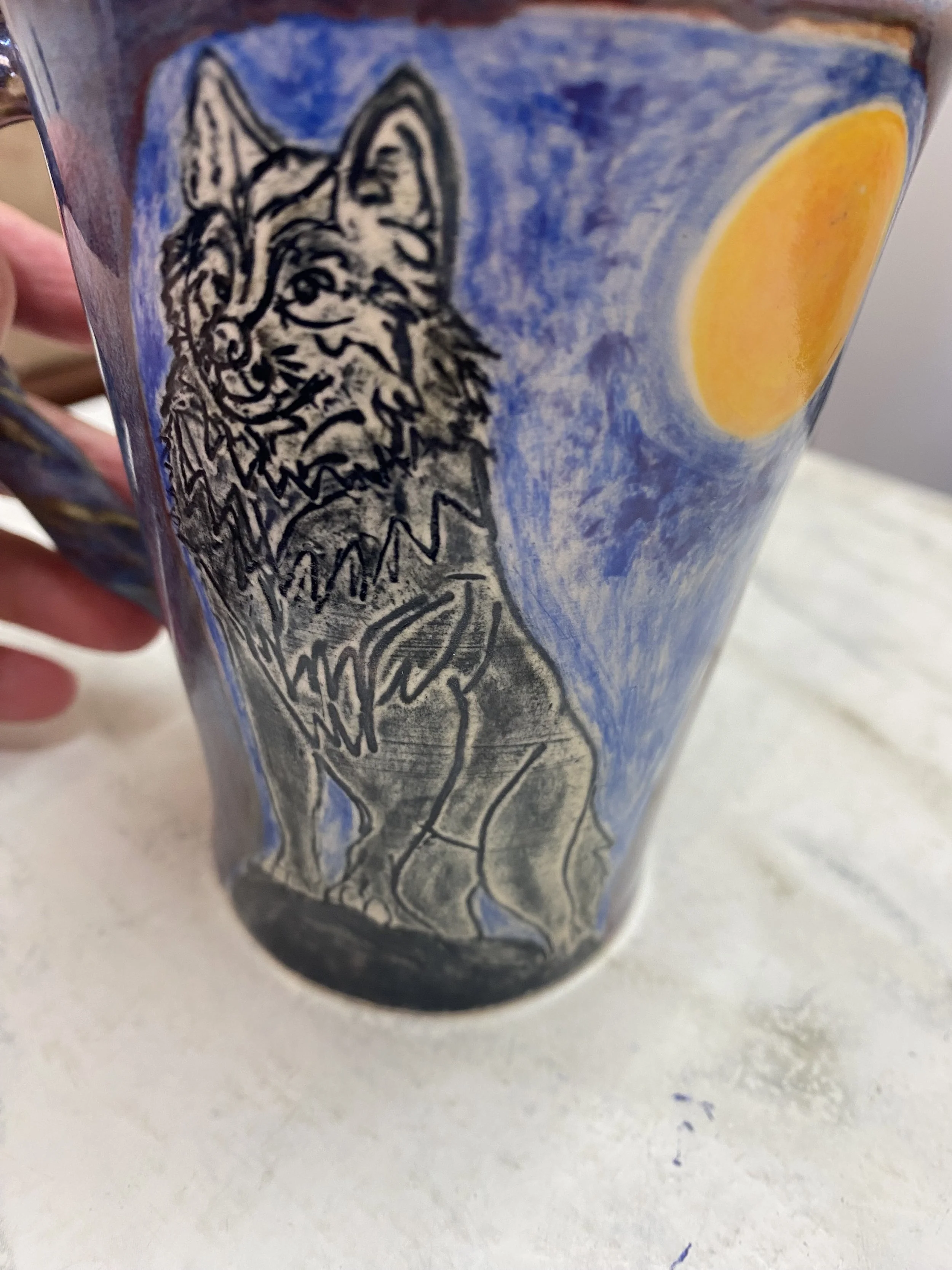 Wolf/husky mug blues medium size
