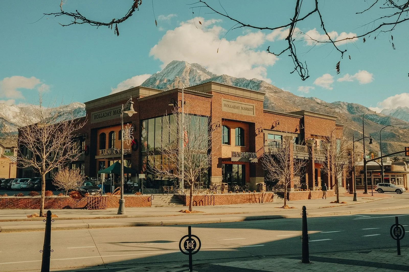 The exterior of the Holladay Market building in Holladay, Utah.