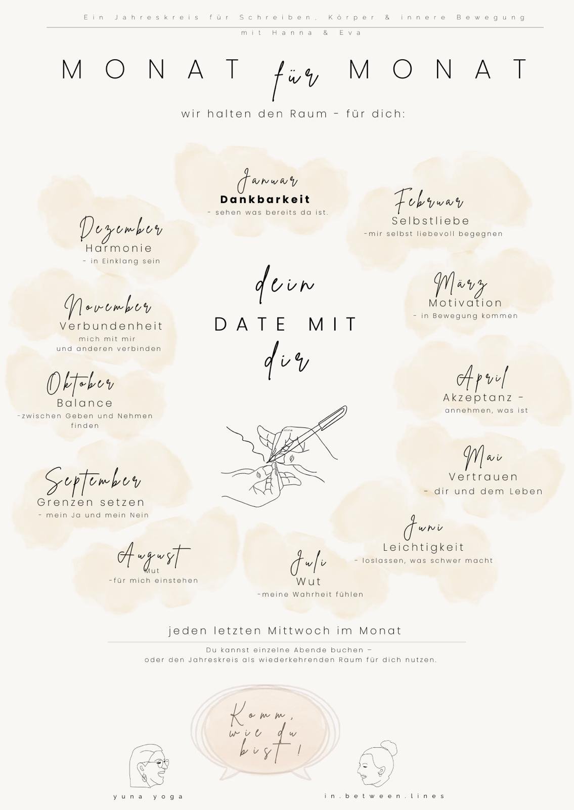 Yoga und Schreiben: Dein Date mit dir -  Online Workshop