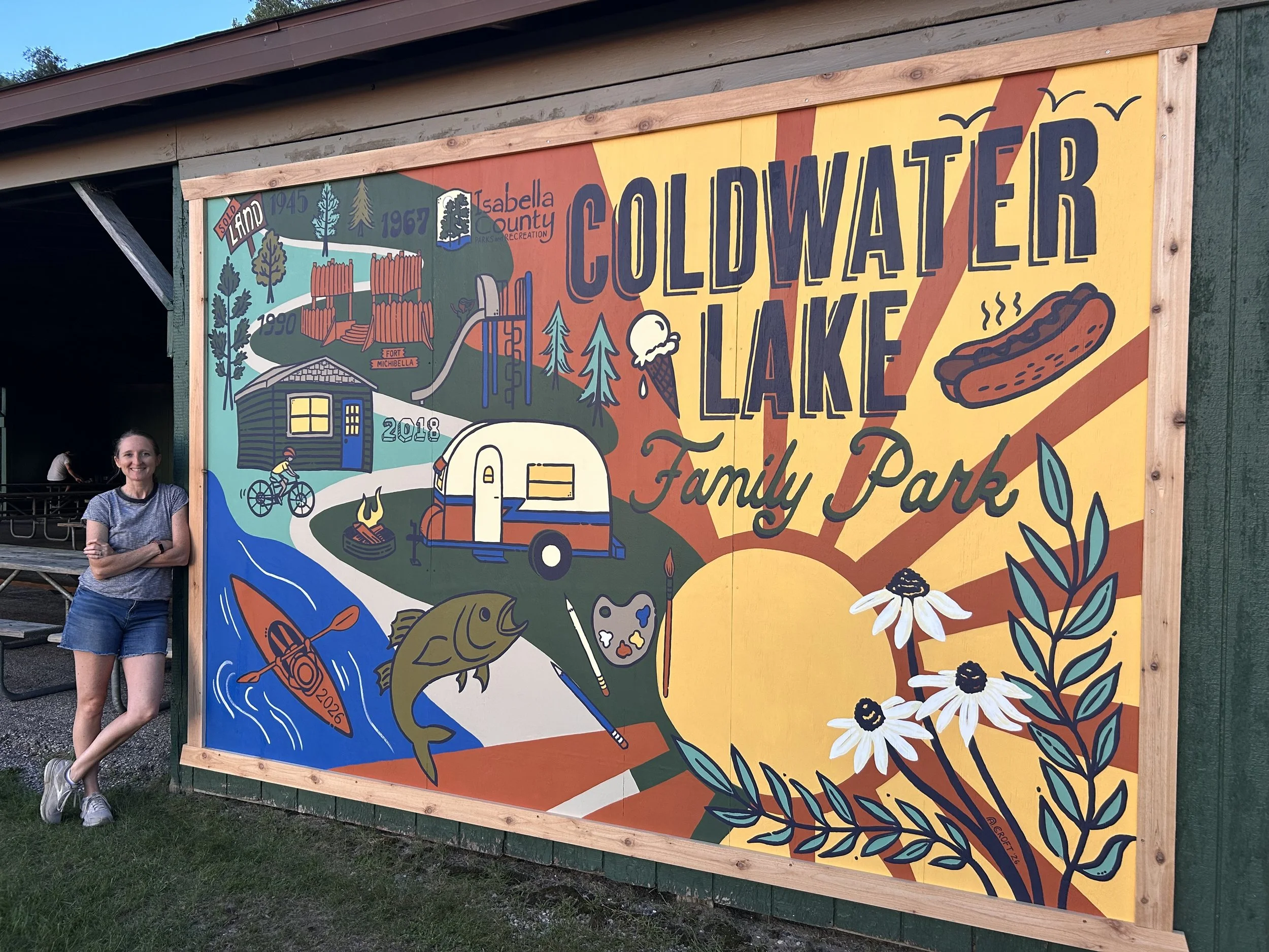 Isabella County Parks Installs Outdoor Mural at Coldwater Lake Family Park with $3,200 Grant from Michigan Arts and Culture Council
