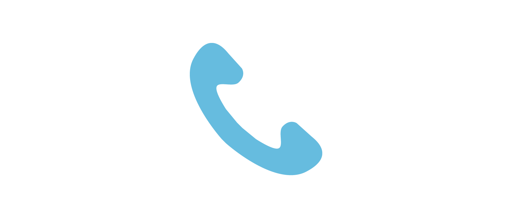 Icon of a blue telephone handset in the center of the image.