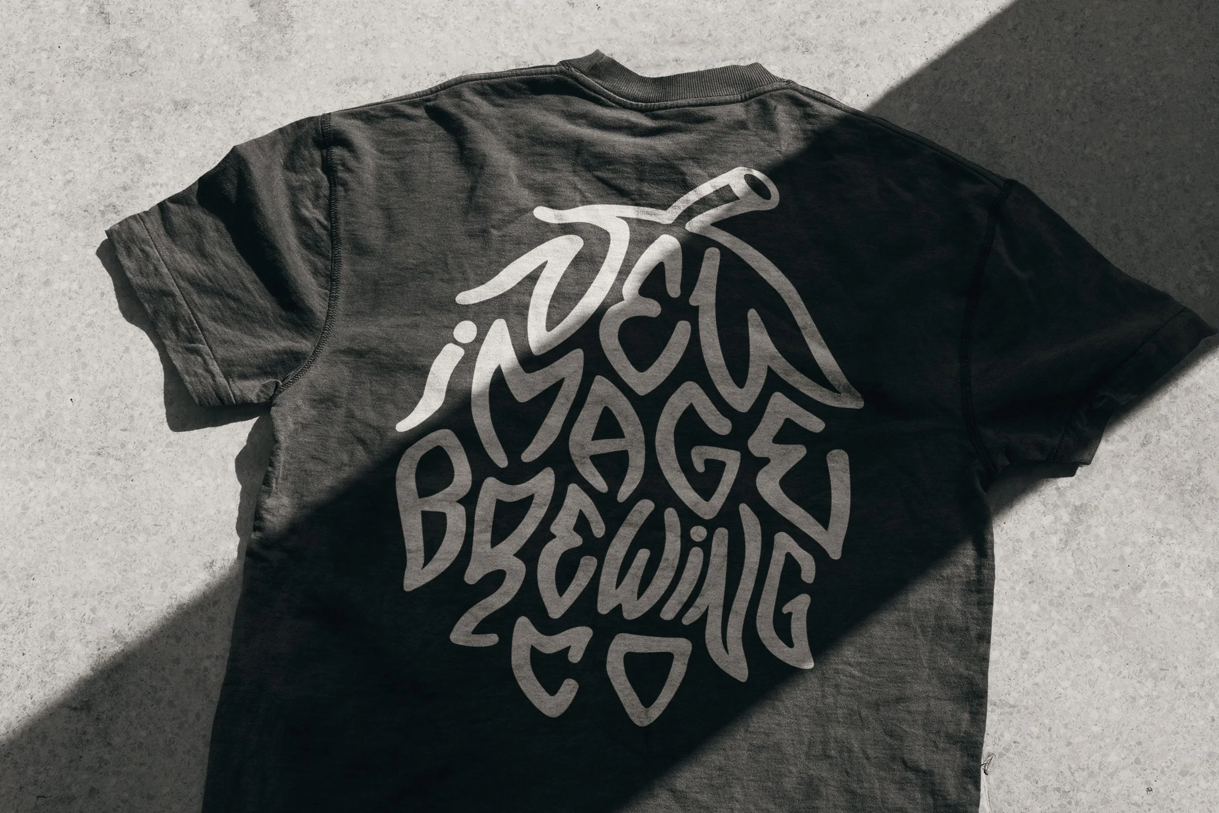 New Image Brewing t-shirt with custom hand-lettered illustration