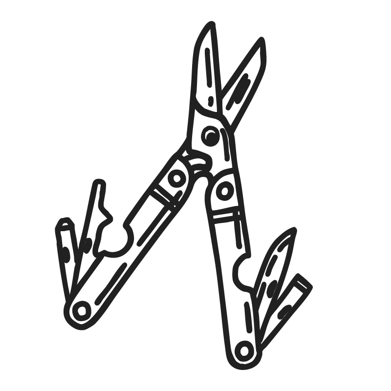 Multi-tool icon representing strategy plus craft integration