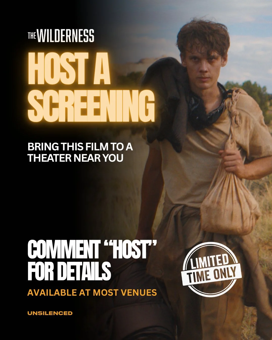 Want to bring The Wilderness to your city? 🎬 This is your chance to help spark change, one screening at a time.⁠
⁠
Independent films like The Wilderness don&rsquo;t have big studio backing. You make these screenings possible (and it&rsquo;s COMPLETE