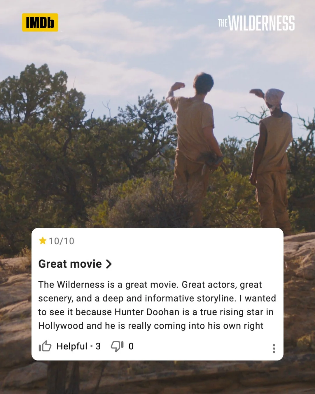Have you watched The Wilderness? Comment &quot;IMDb&quot; and we&rsquo;ll DM you a direct link to review the film on @imdb. ⁠
⁠
⭐ Your review helps the film reach more people - and helps @unsilenced_now keep fighting to protect kids in the troubled t