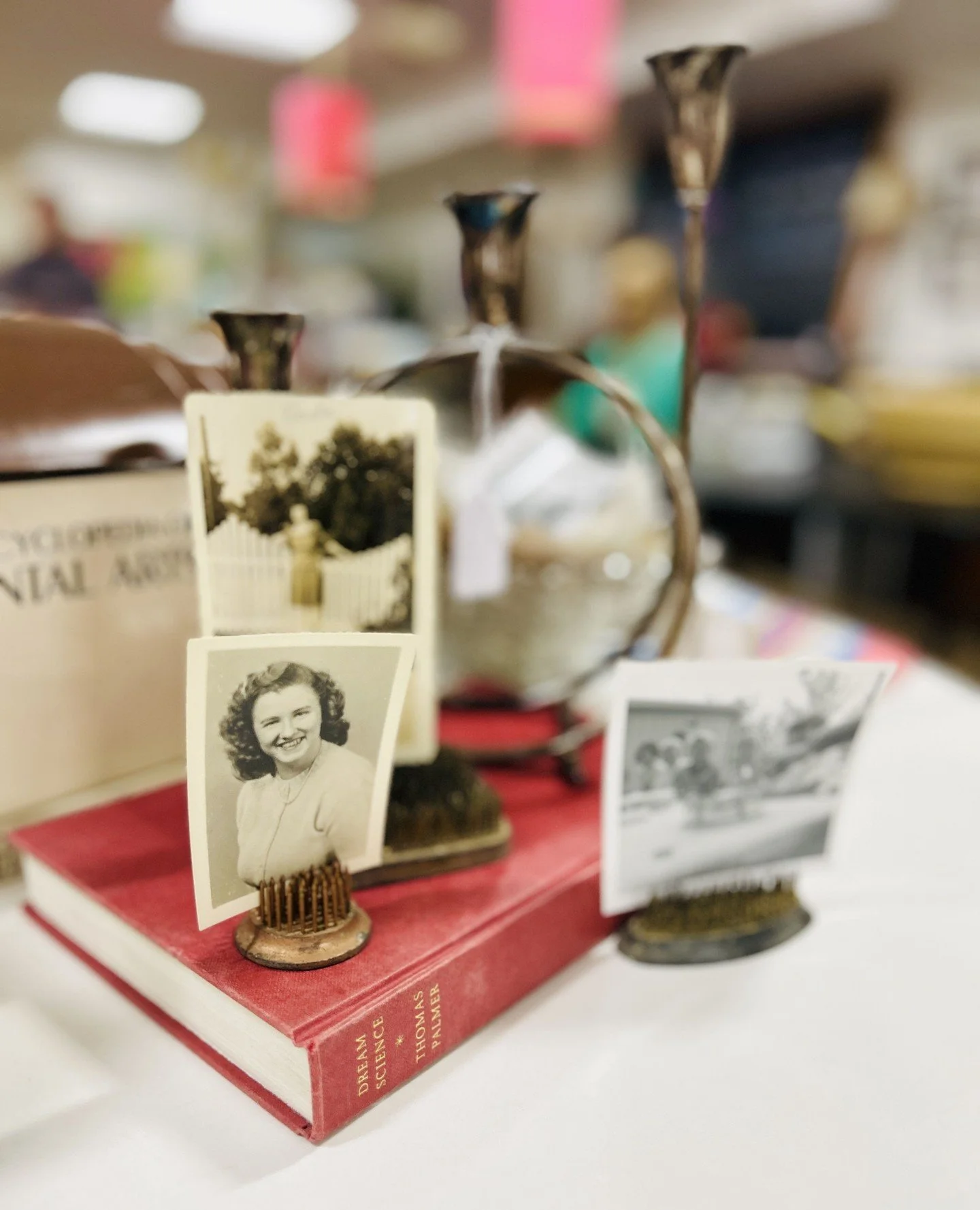 Some of our favorite pieces aren't just beautiful, they're unexpected. These vintage metal florist frogs were once used to hold stems in place, but we love giving them a second act as photo holders. Old snapshots, postcards, little scraps of memory -