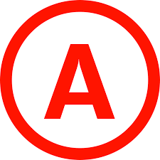 Signalisation de sécurité avec une lettre A rouge dans un cercle