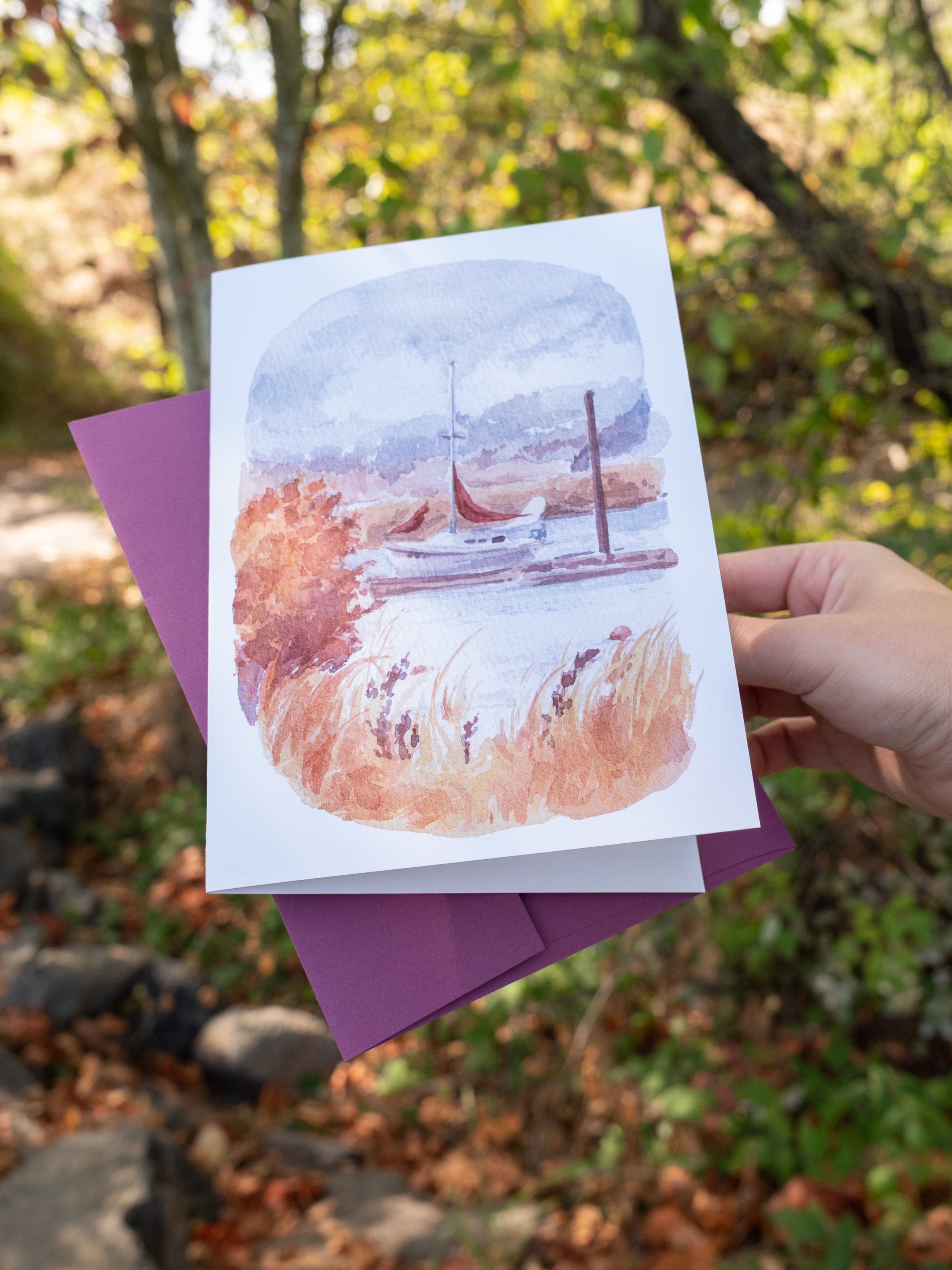Ghostly PNW -  Fern Ridge A7 Greeting Card