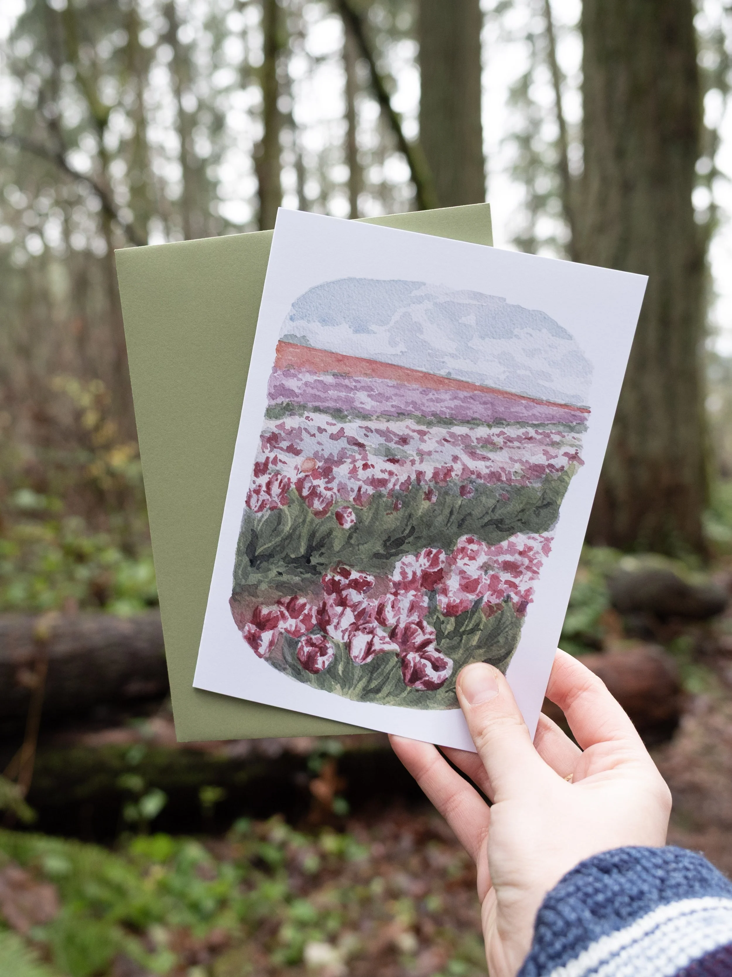 Sea of Tulips in Woodburn Greeting Card