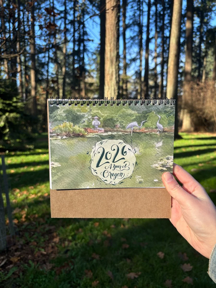 A Year of Oregon 2026 Desk Calendar 5x7inch