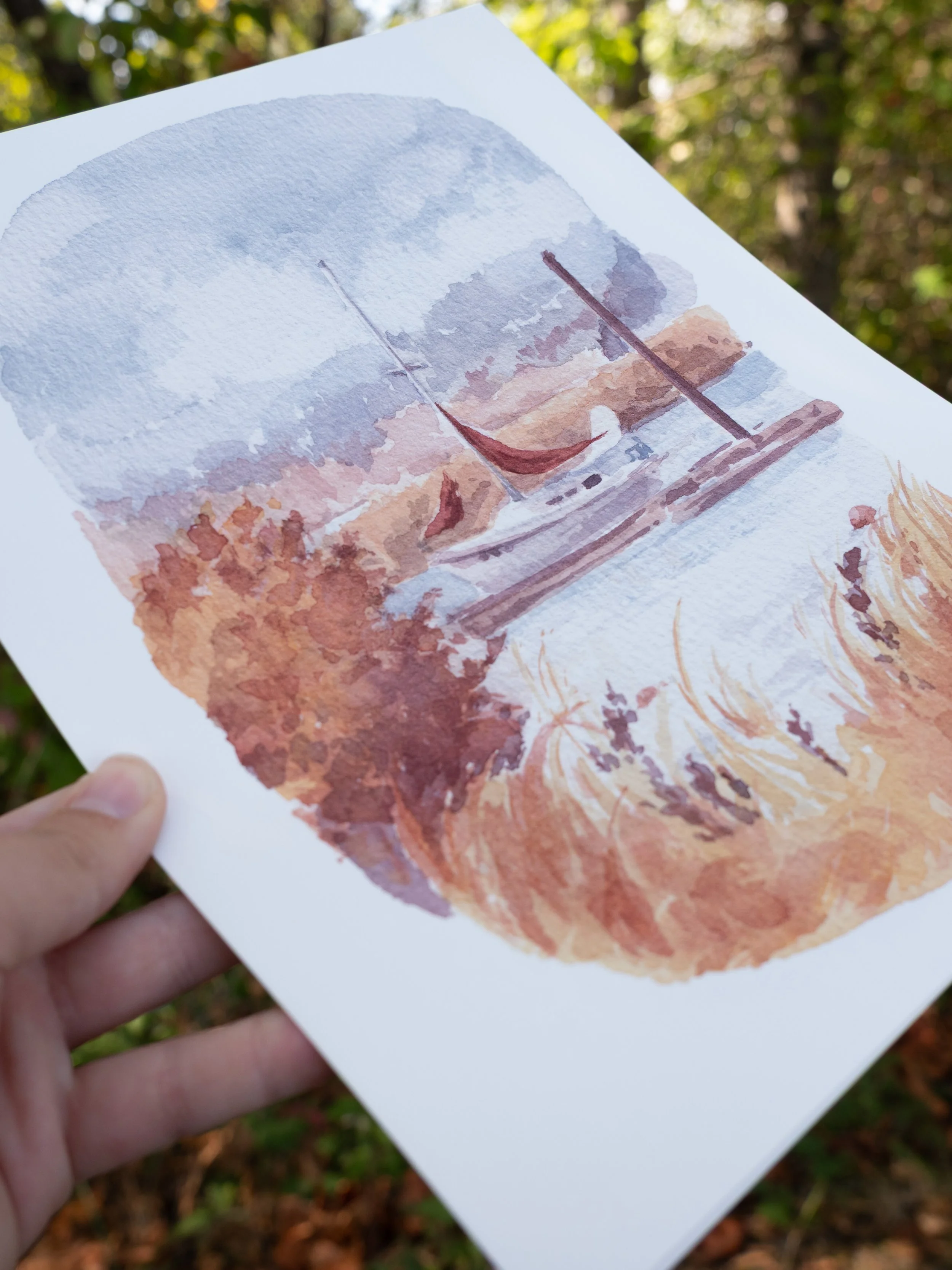 Ghostly PNW - Fern Ridge Lake 8"x10" Art print