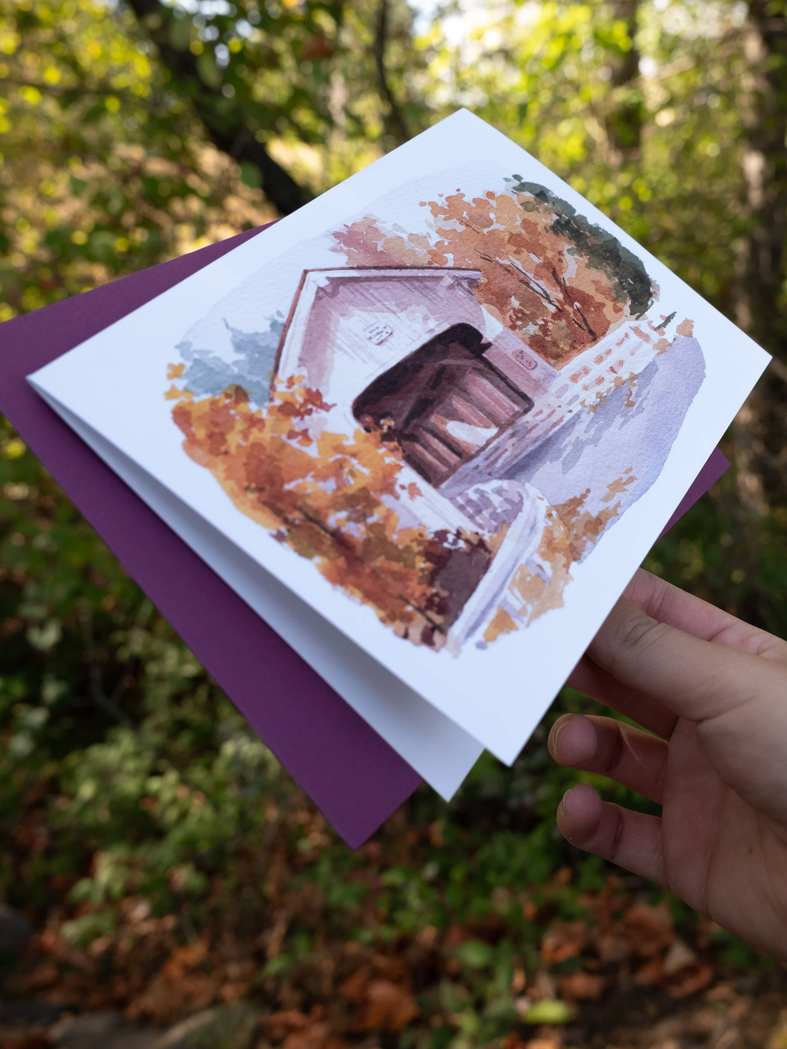 Ghostly PNW -  Historic Dorena Covered Bridge A7 Greeting Card