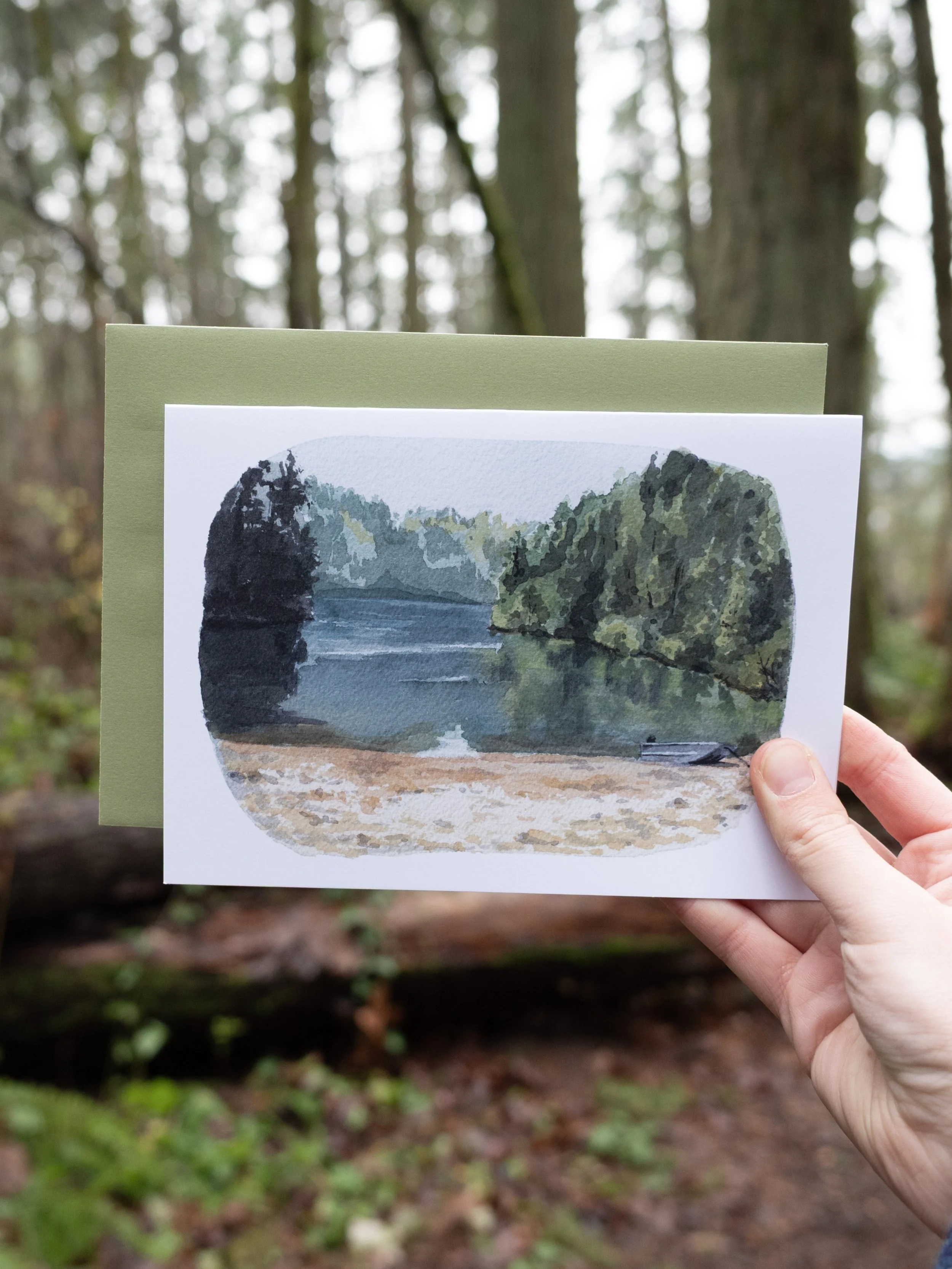 Canoe on Loon Lake Greeting Card