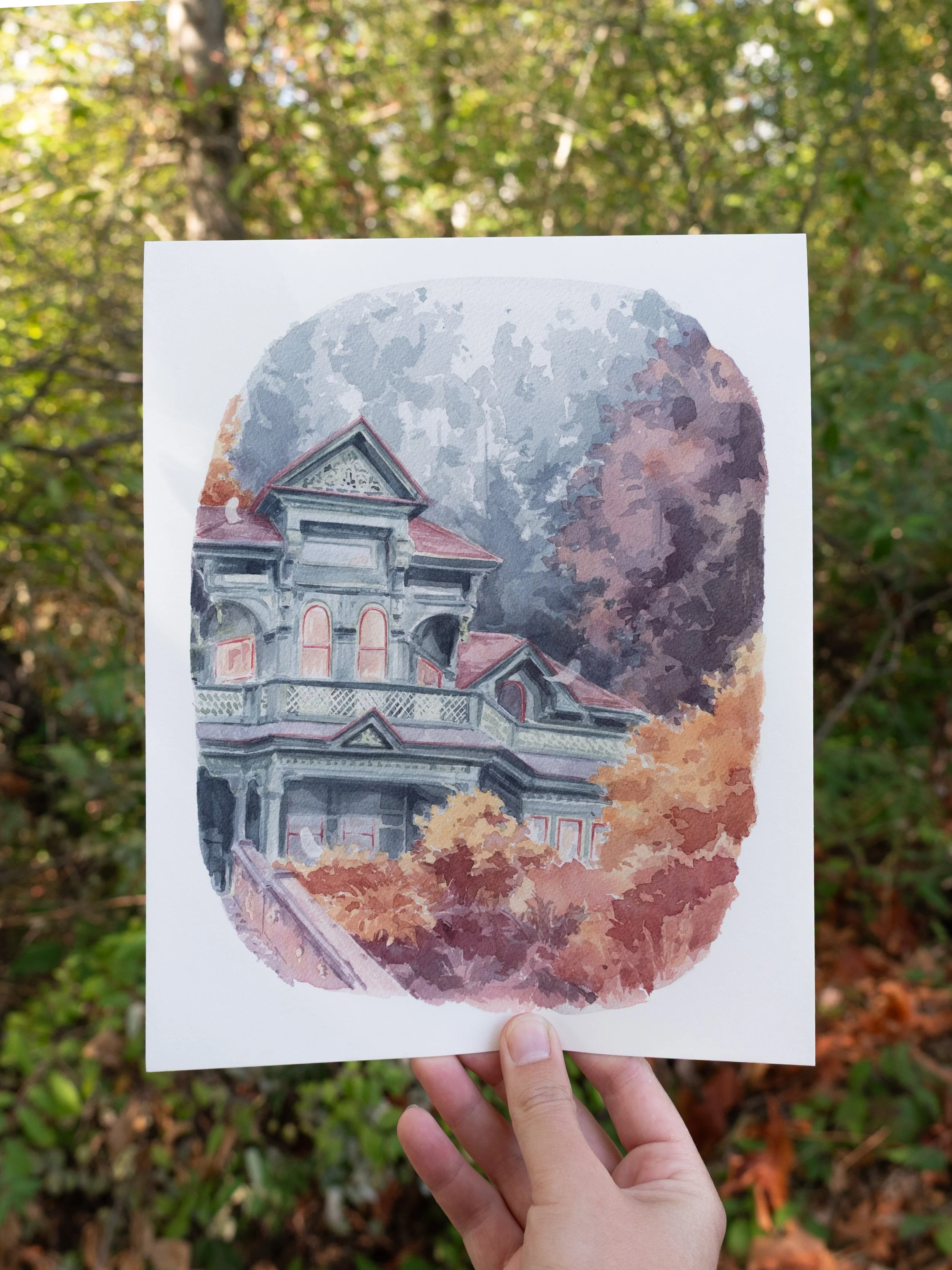 Ghostly PNW - Shelton McMurphy Johnson House Art print