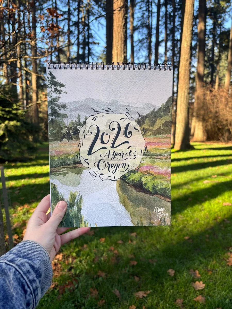 8x10 A Year of Oregon 2026 Wall Calendar