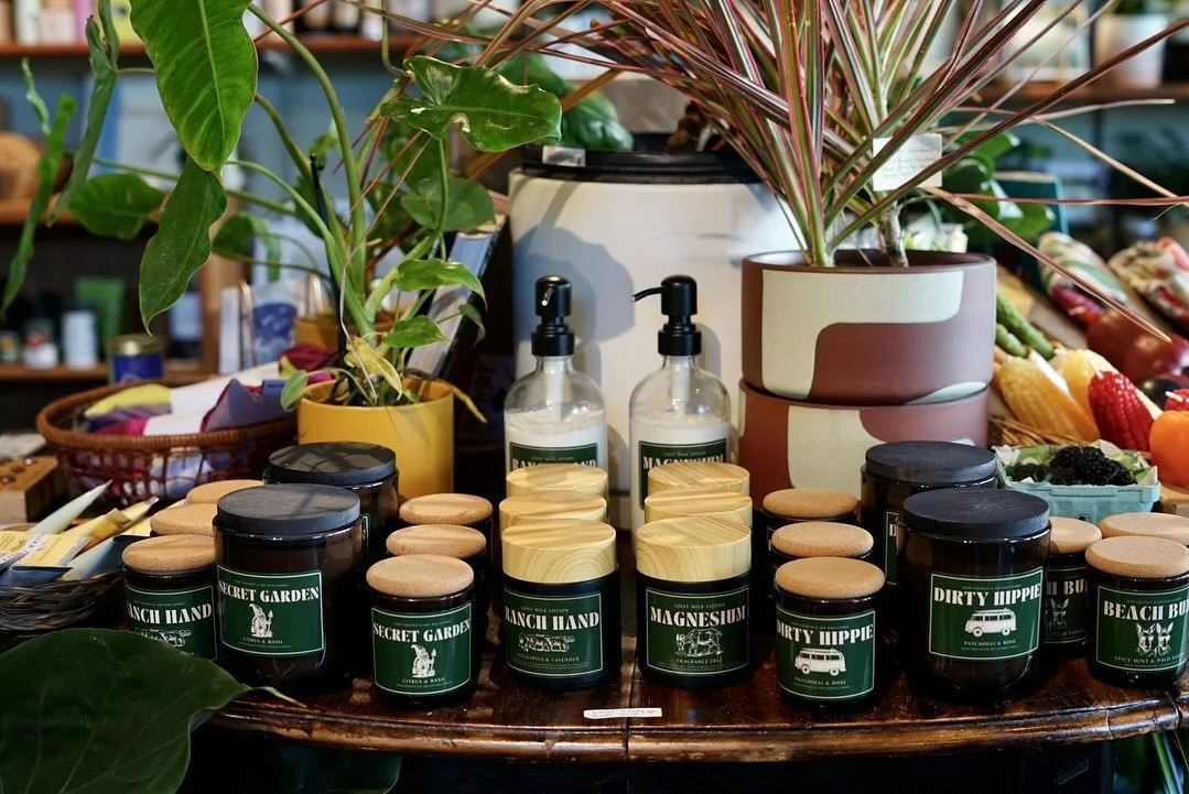 GOATS! We are thrilled to welcome @gaia.farm.santabarbara to the shop! Whether you&rsquo;re in the market for a dreamy scented candle, magnesium infused goat lotion, or soap, we have what you need!!

This will be the only batch we can get before Xmas