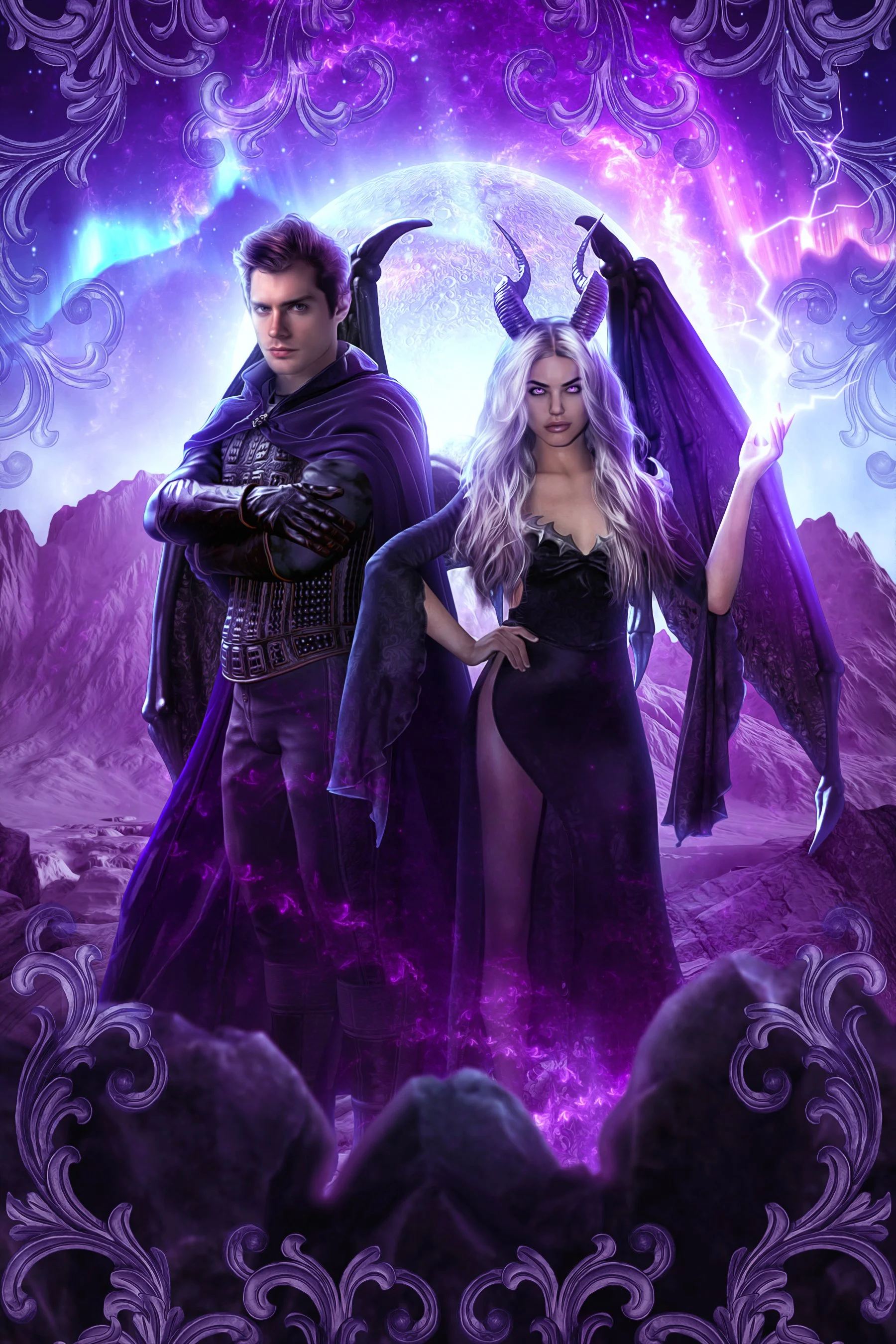 Seraphina and Asher from "Hunted by Fate"
Art by @graphicsoulart