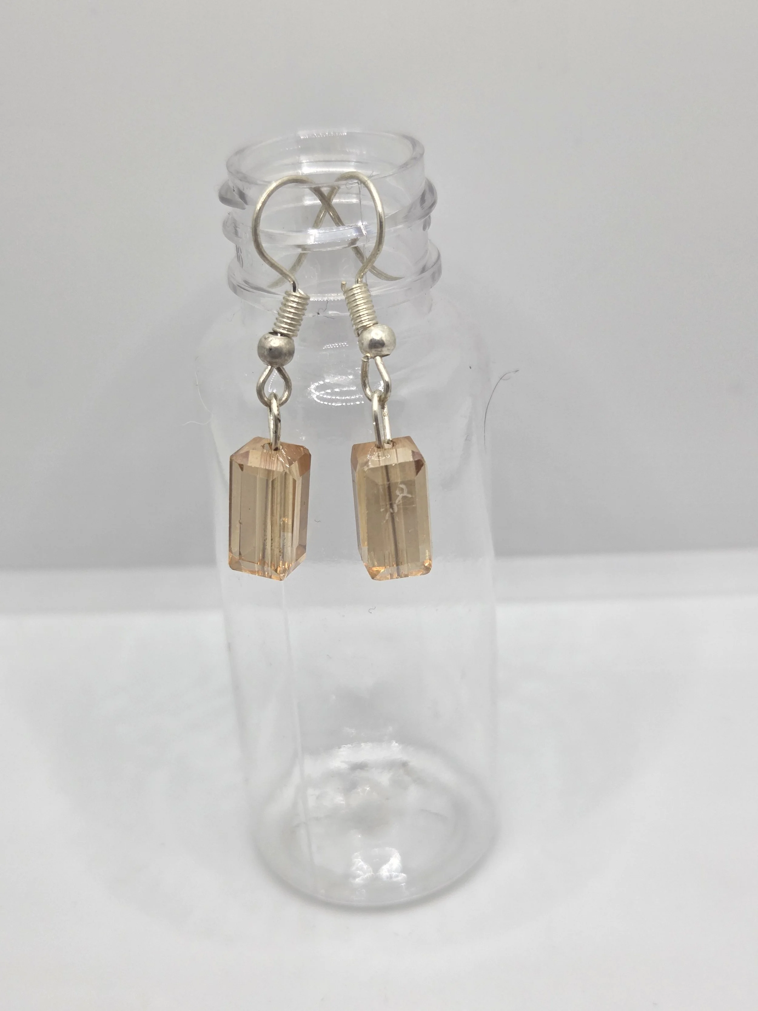 Pink Rectangle Earrings