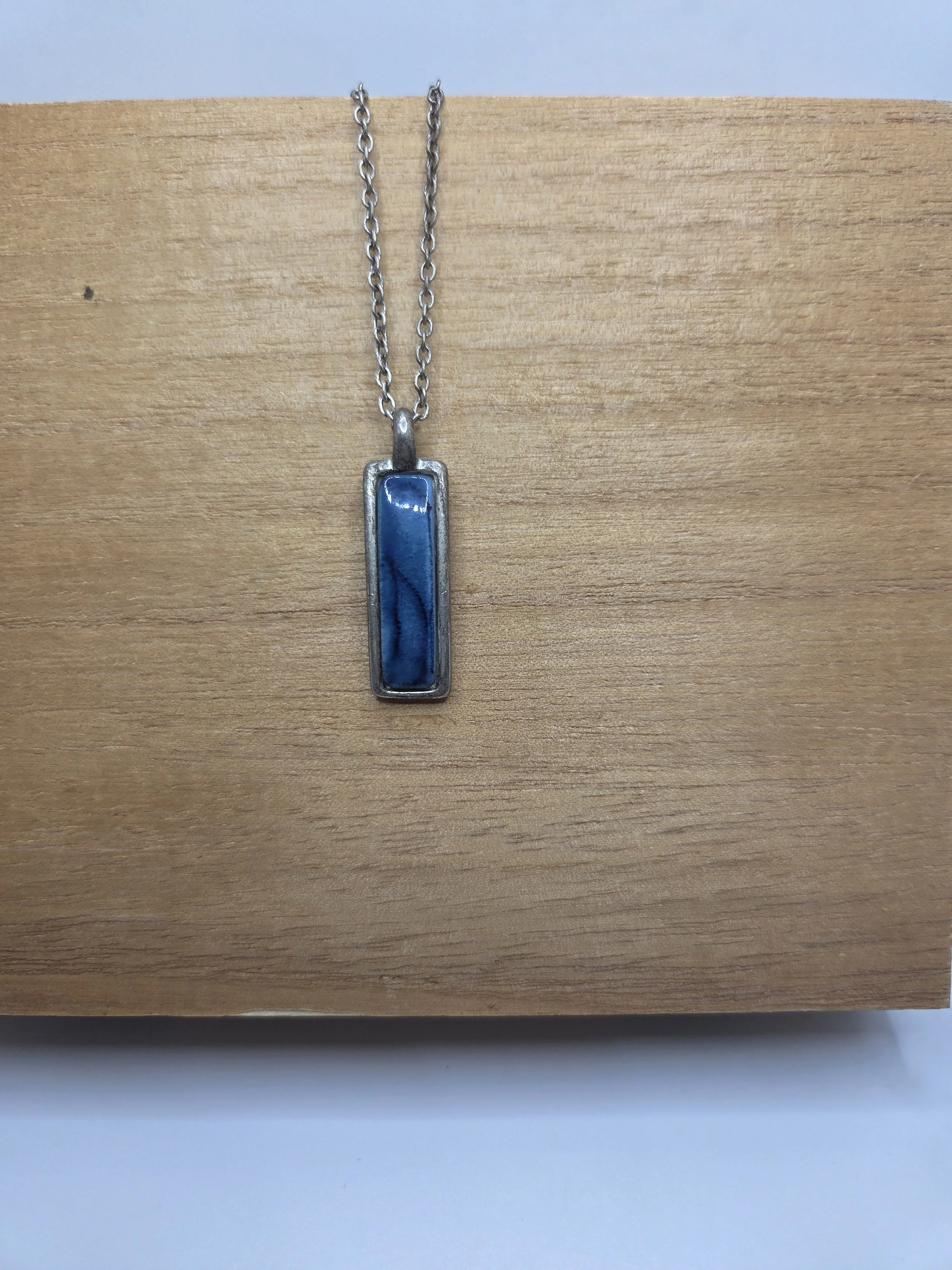 Blue Rectangle Necklace
