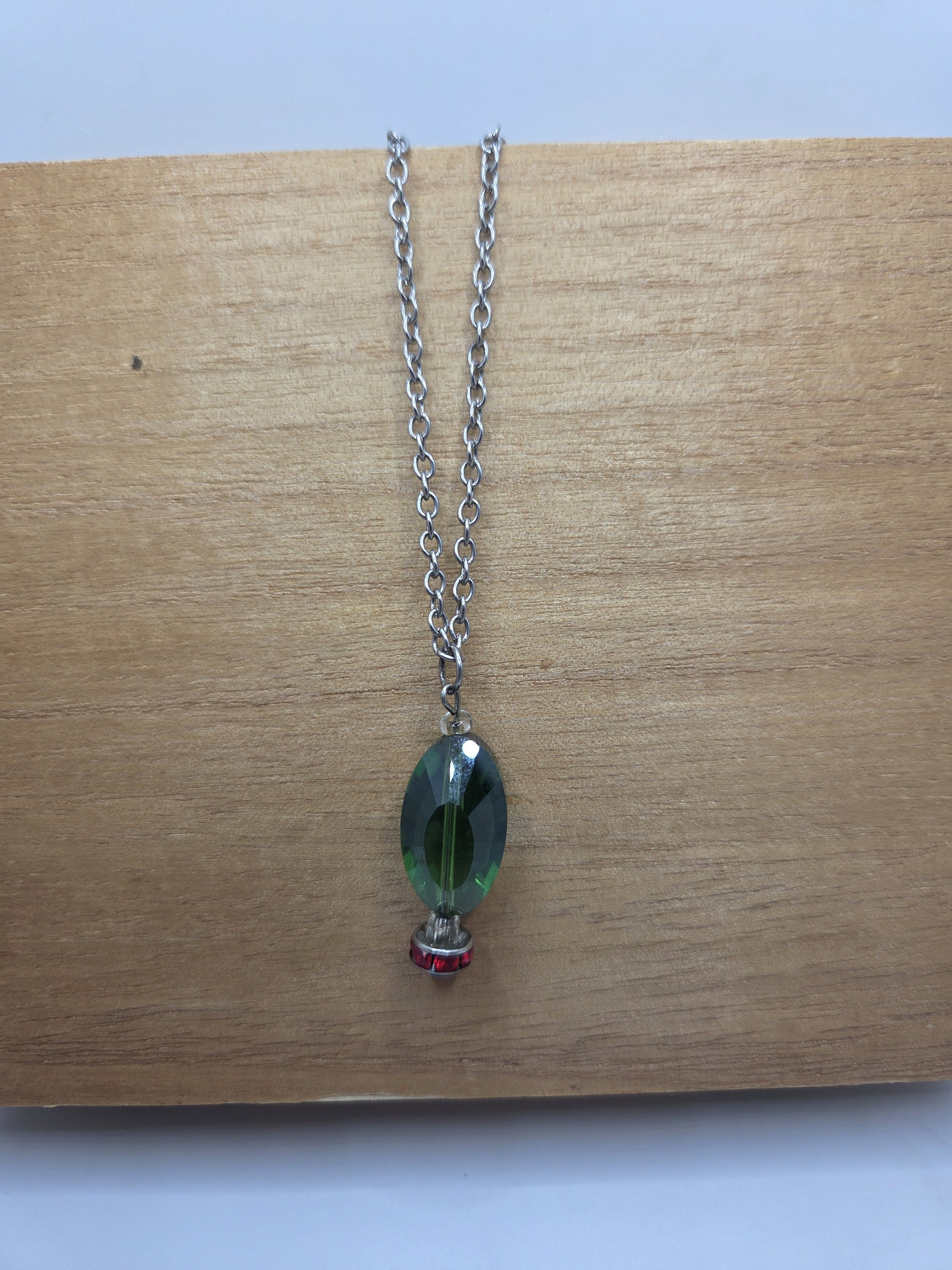 Green and Red Christmas Necklace
