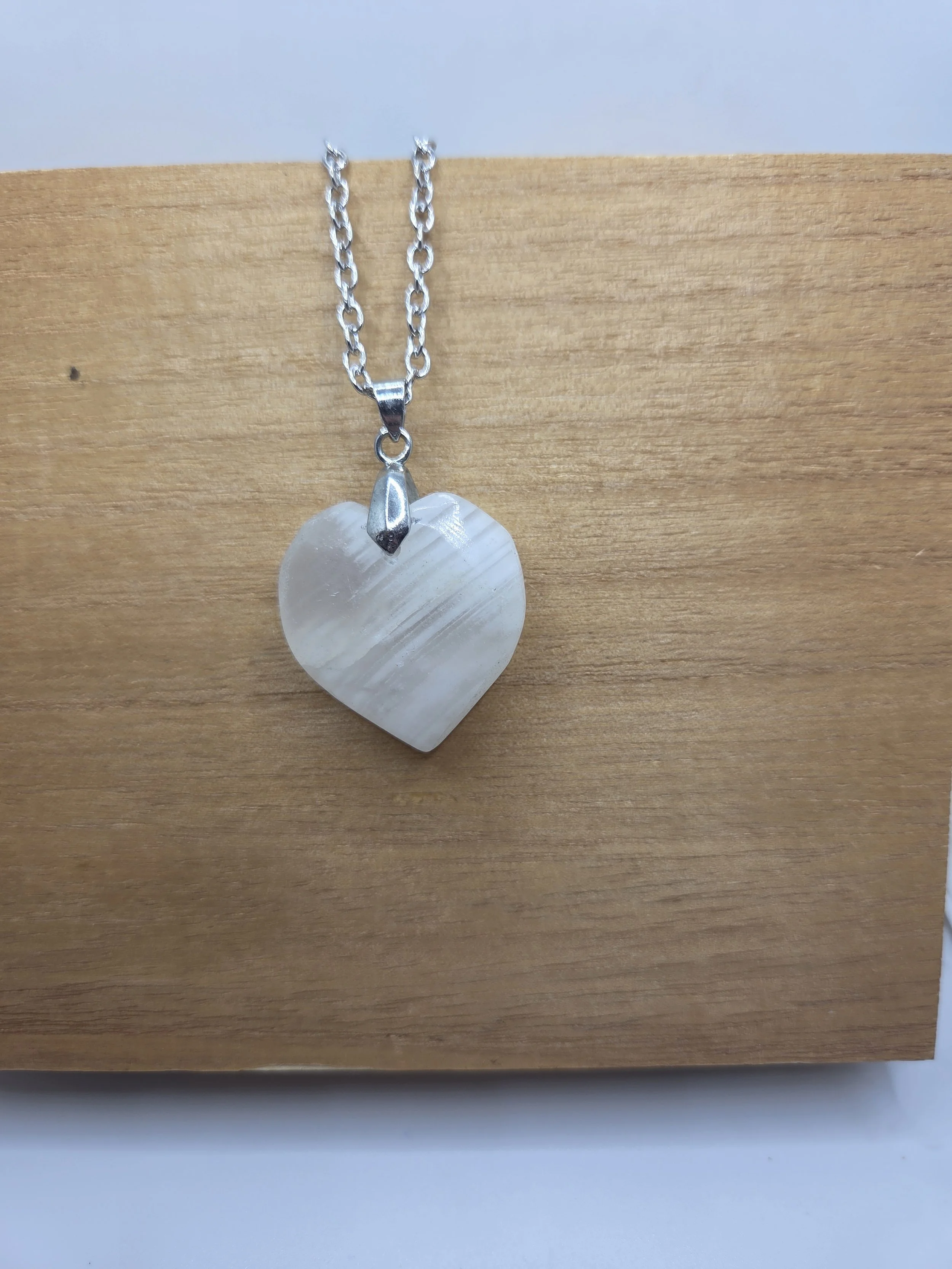 Selenite Heart Necklace