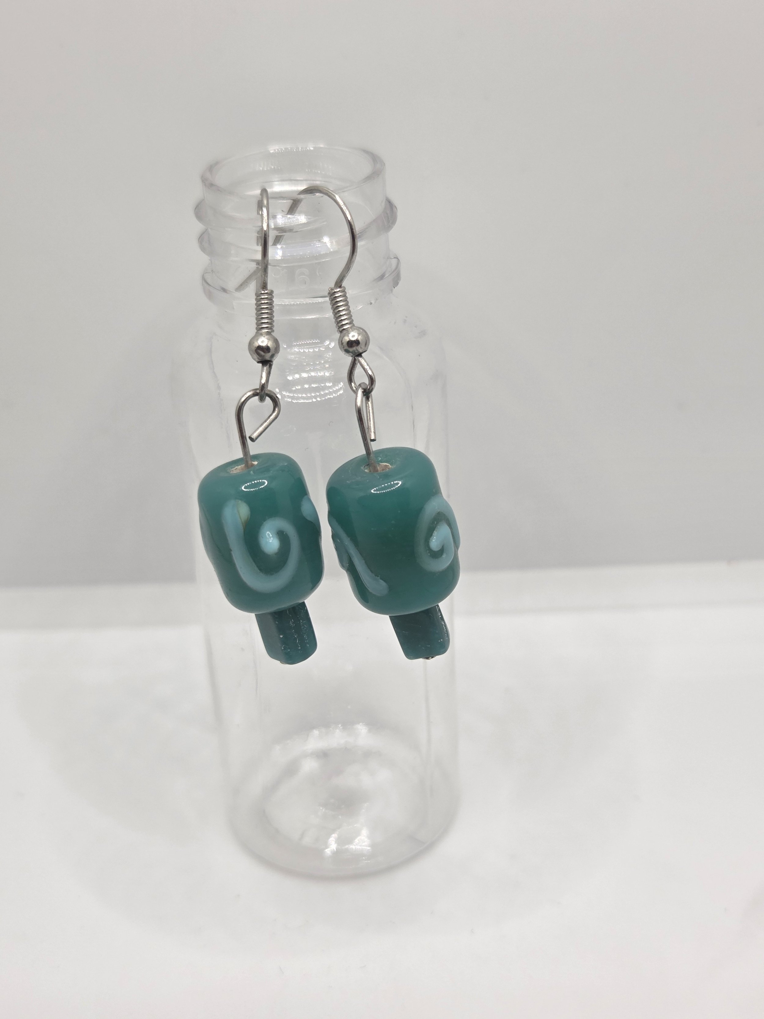 Blue with swirl Earrings