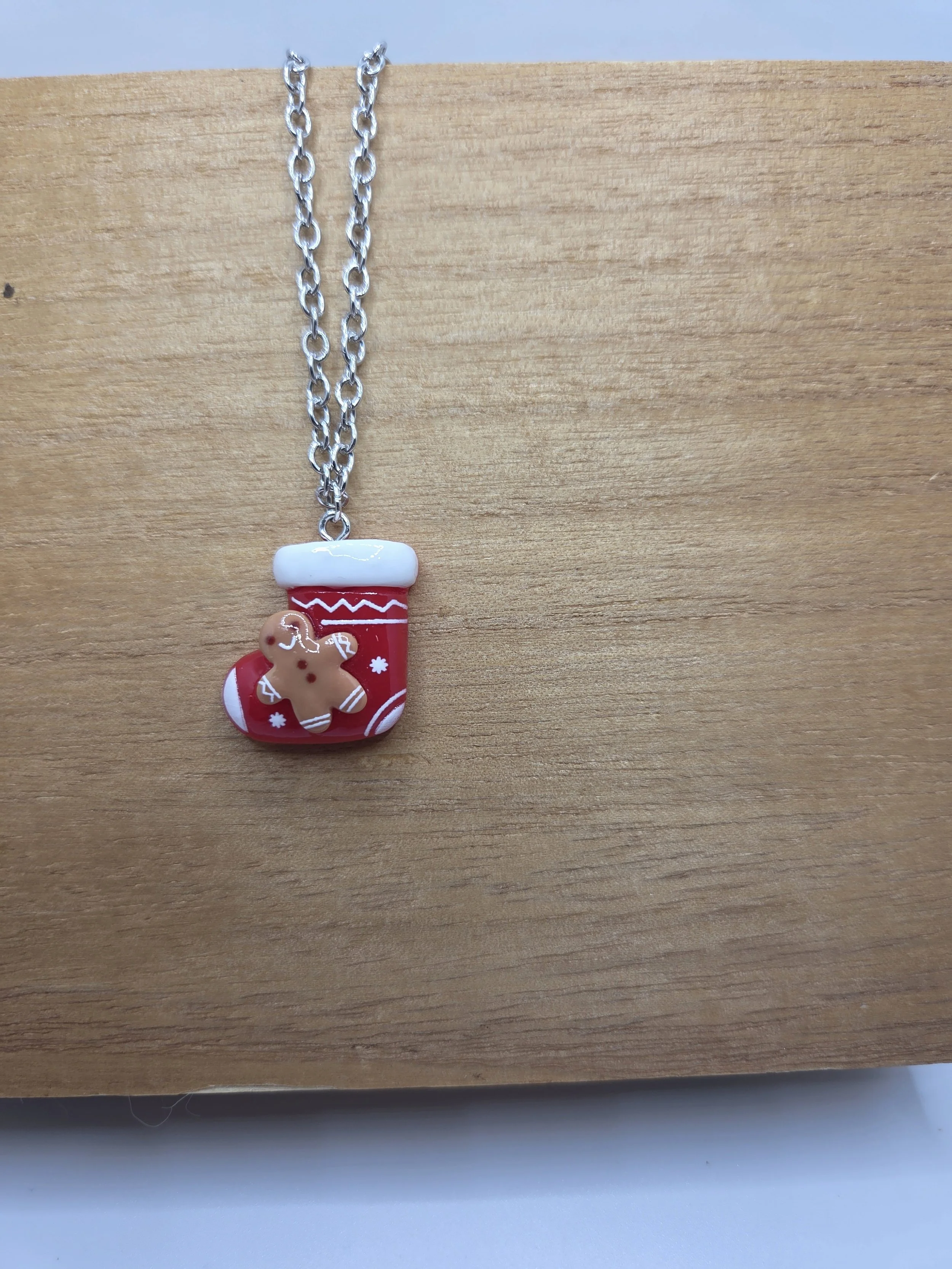 Gingerbread Stocking Necklace