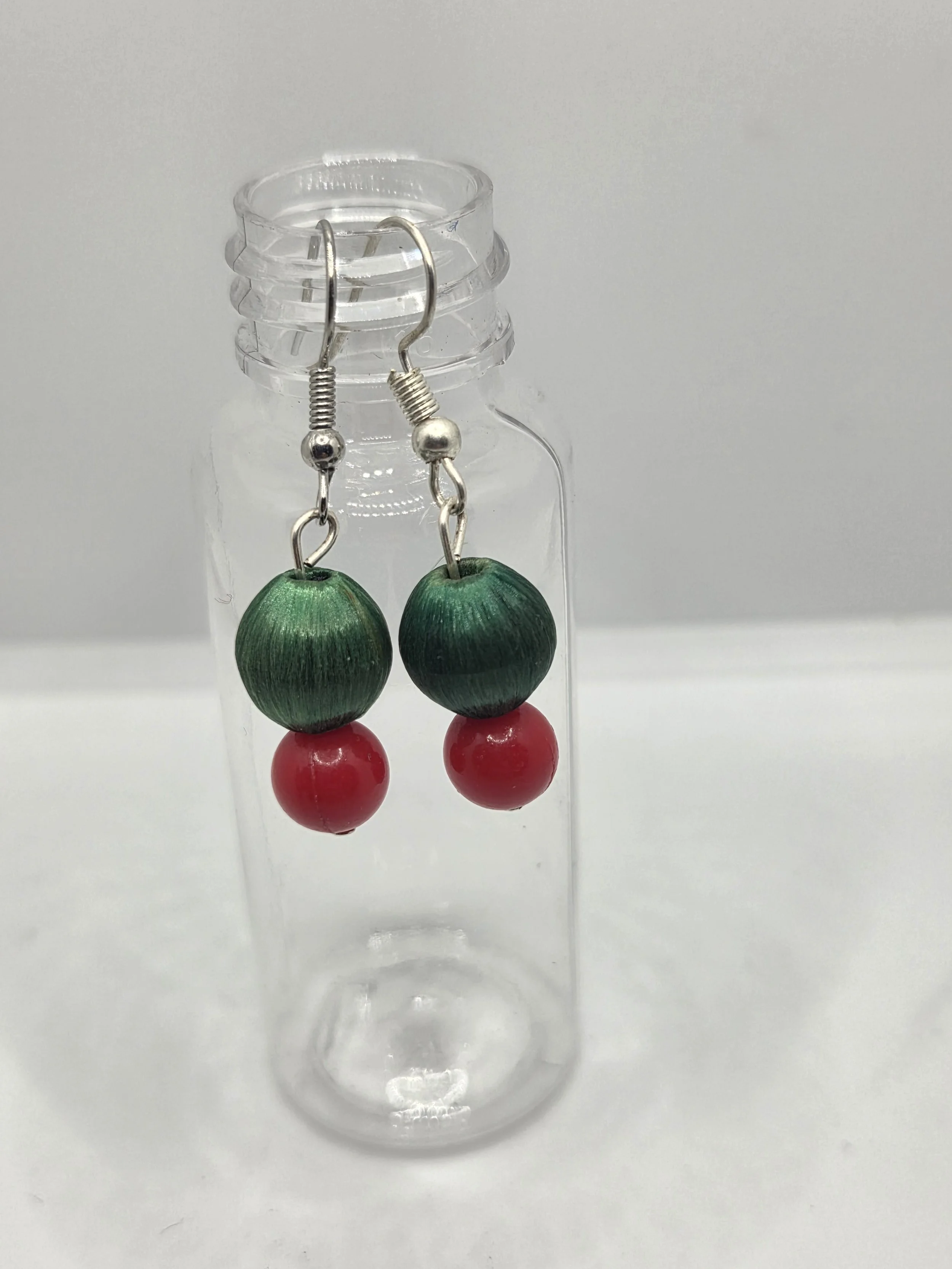Green and Red Earrings