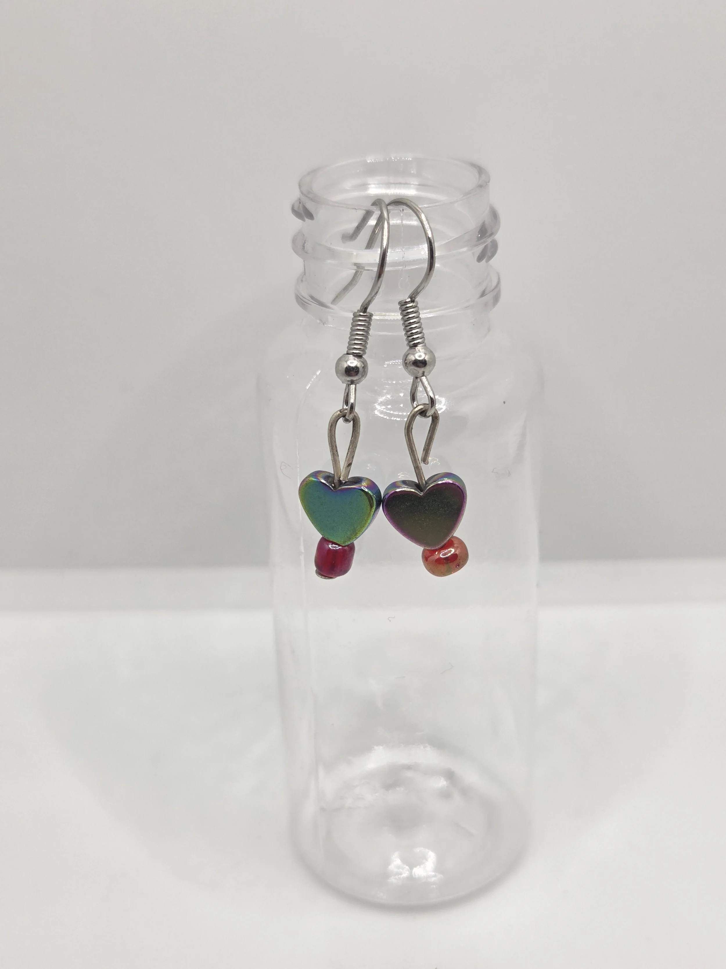 Iredescent Heart Earrings