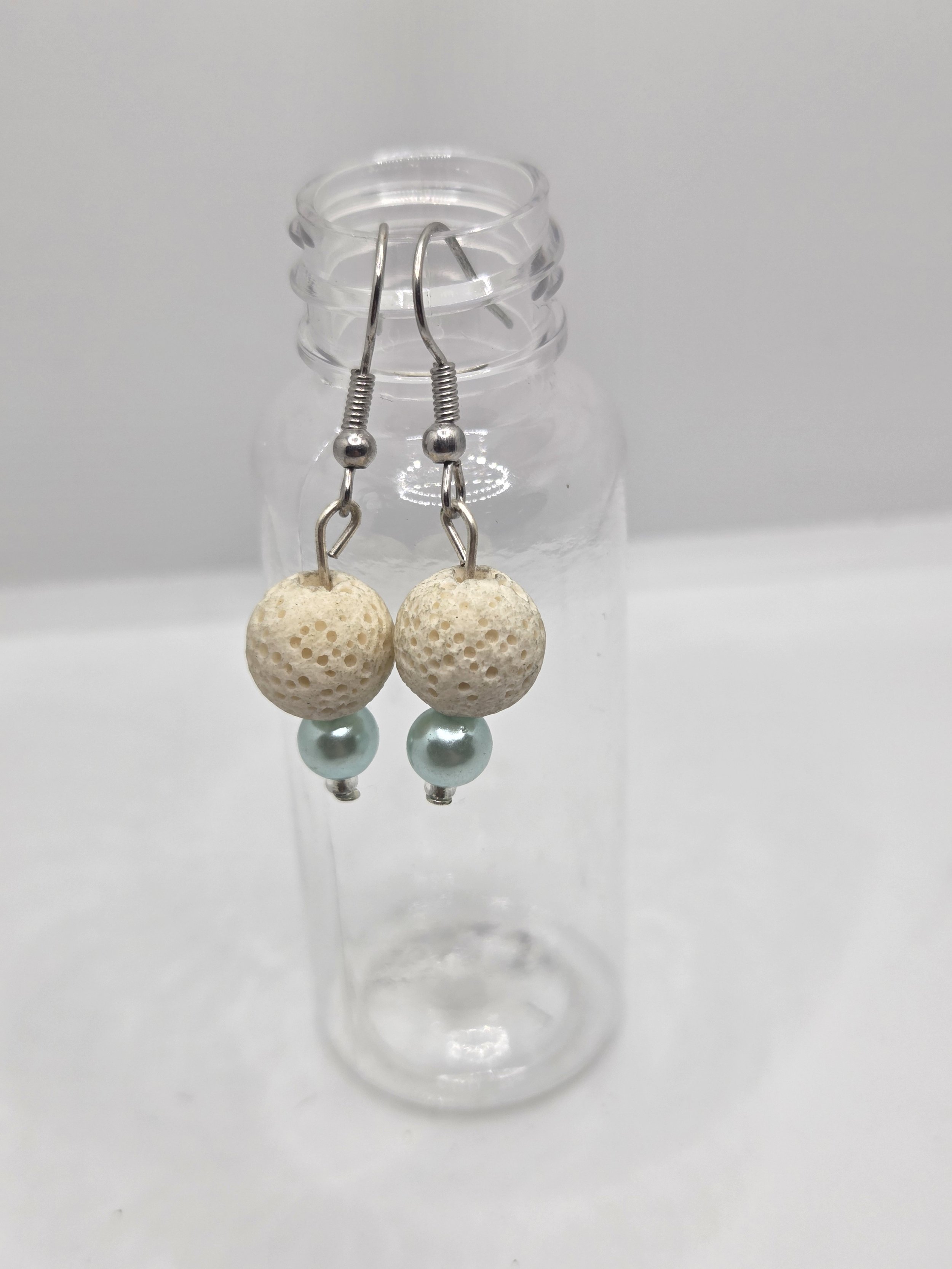 White and Blue Earrings
