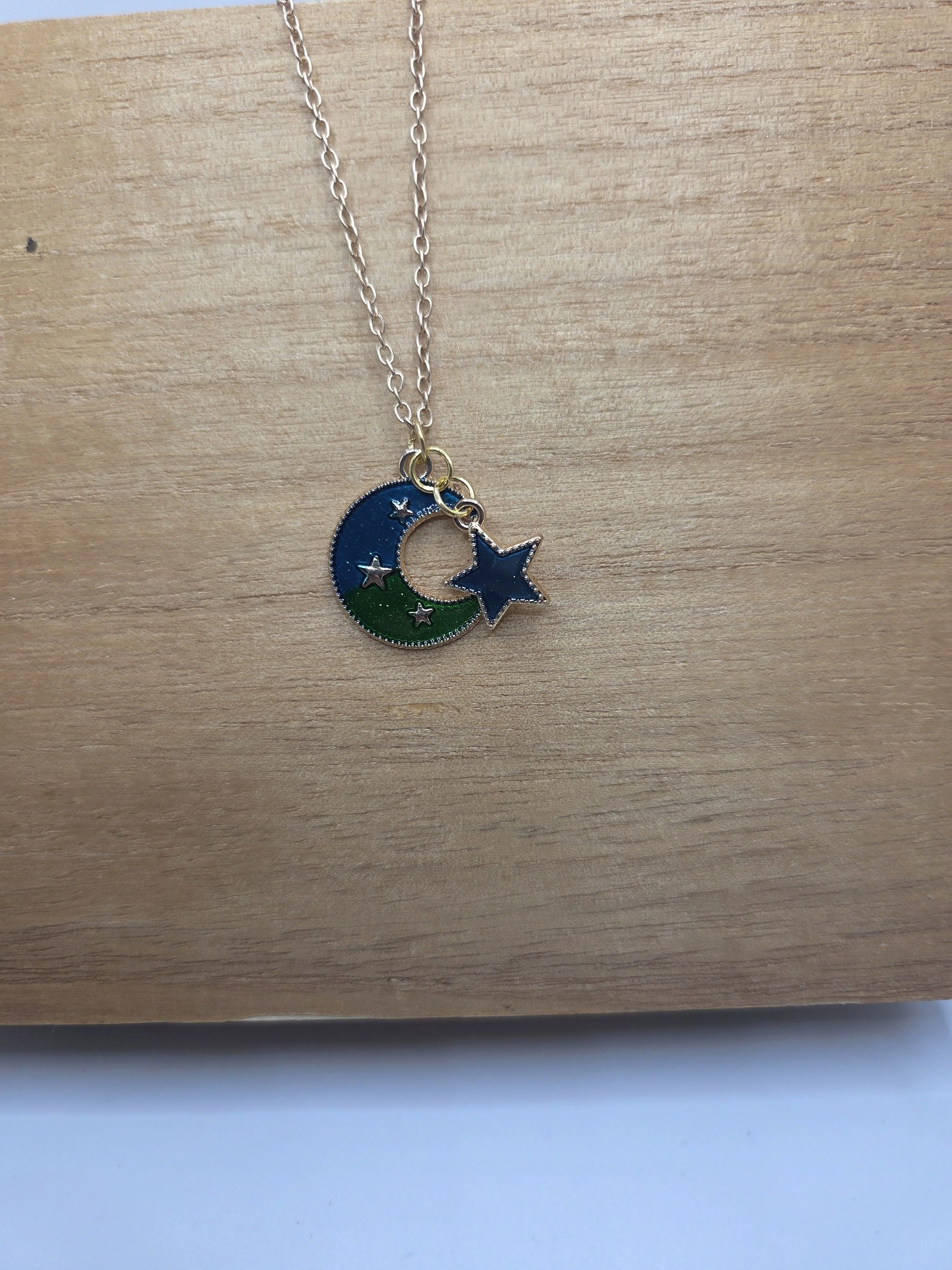Moon and Star Necklace